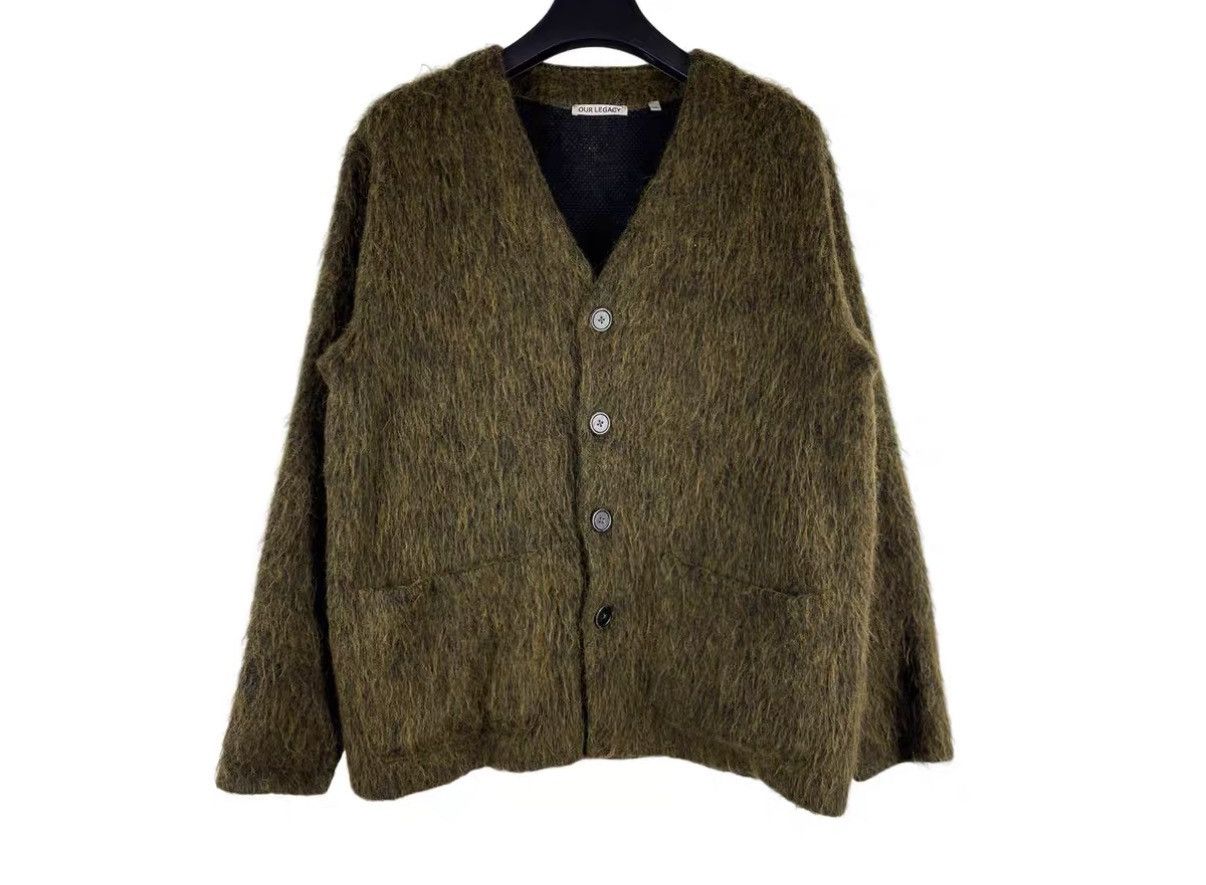 Our Legacy Our legacy Olive Melange Mohair Cardigan | Grailed