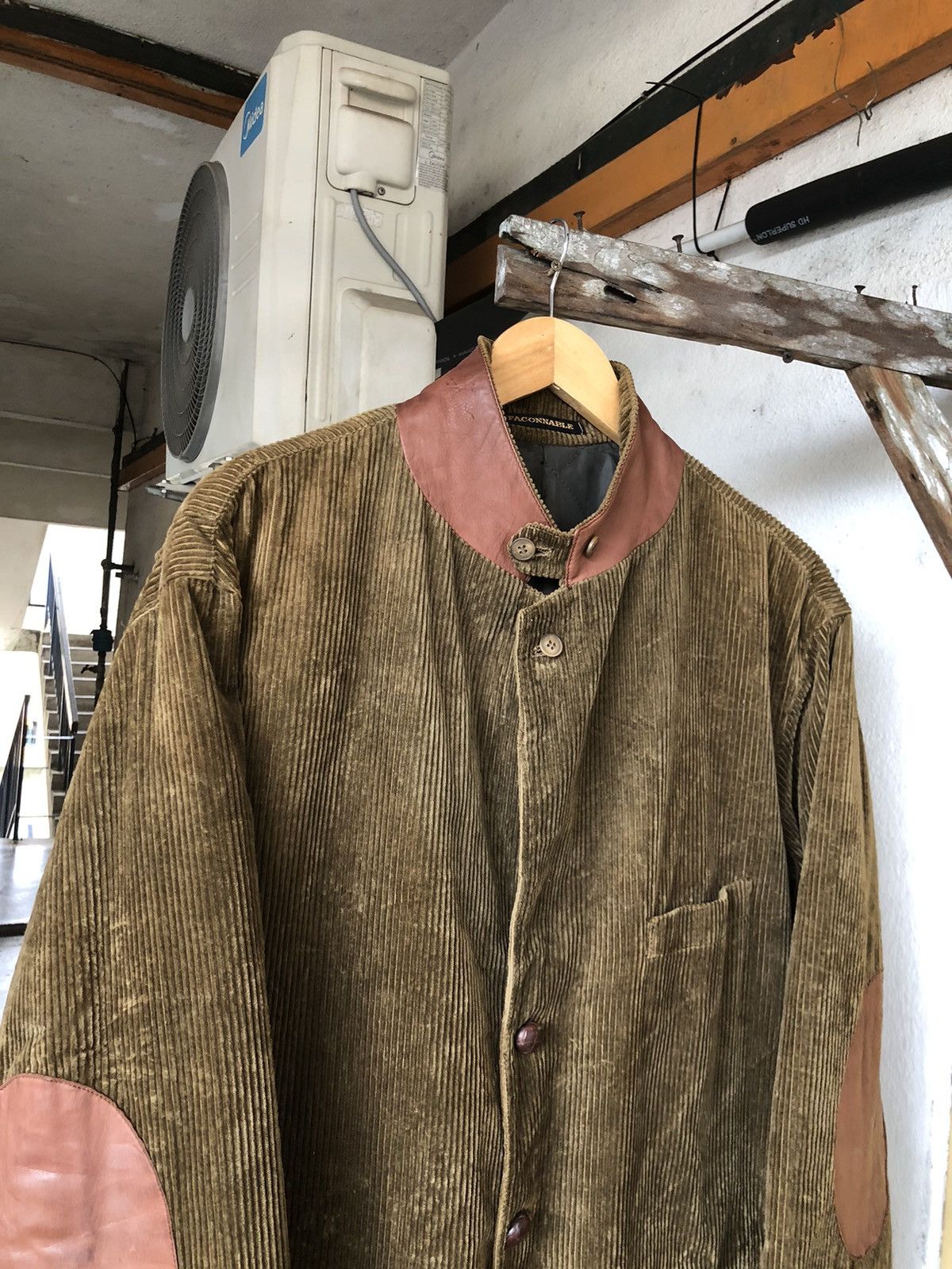 Faconnable Vtg 90s Faconnable Corduroy Leather Elbow Jacket Blazer Size US L / EU 52-54 / 3 - 14 Thumbnail
