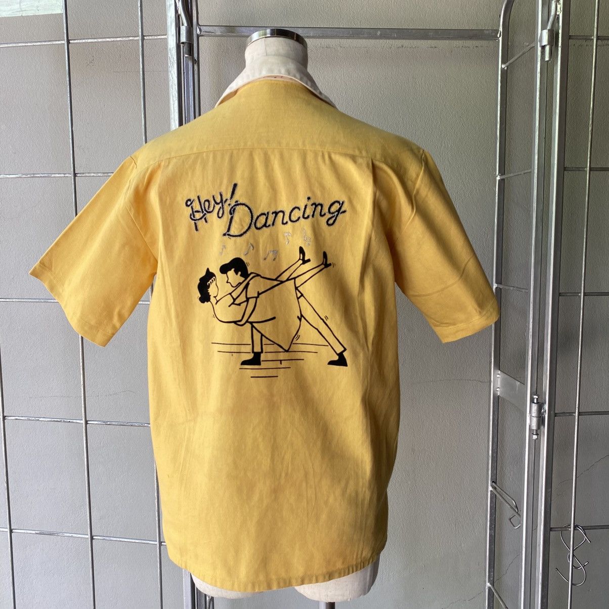 Vintage Girl Girl Yellow Contrast Collar Bowling Shirt Size M / US 6-8 / IT 42-44 - 14 Thumbnail