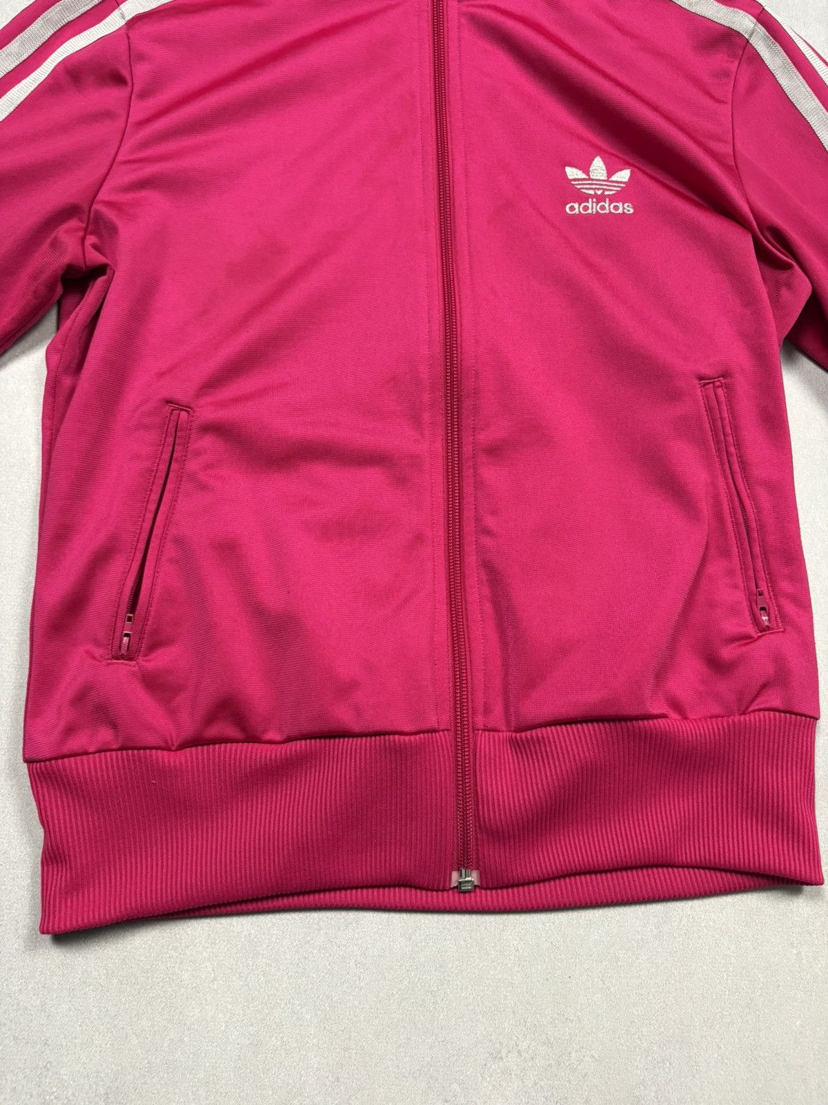 Adidas Vintage 2000s Adidas Trefoil Logo Track Jacket Pink Zip Y2K Size M / US 6-8 / IT 42-44 - 10 Thumbnail
