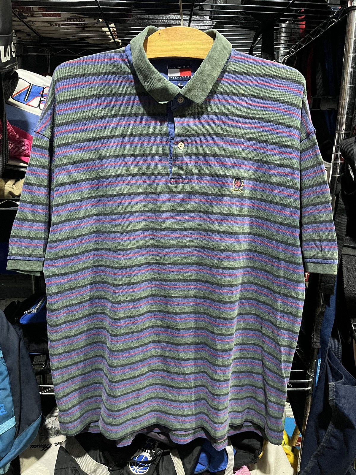 Tommy Hilfiger Tommy Hilfiger Striped Shirt Crest Logo 90s Size US XL / EU 56 / 4 - 1 Thumbnail