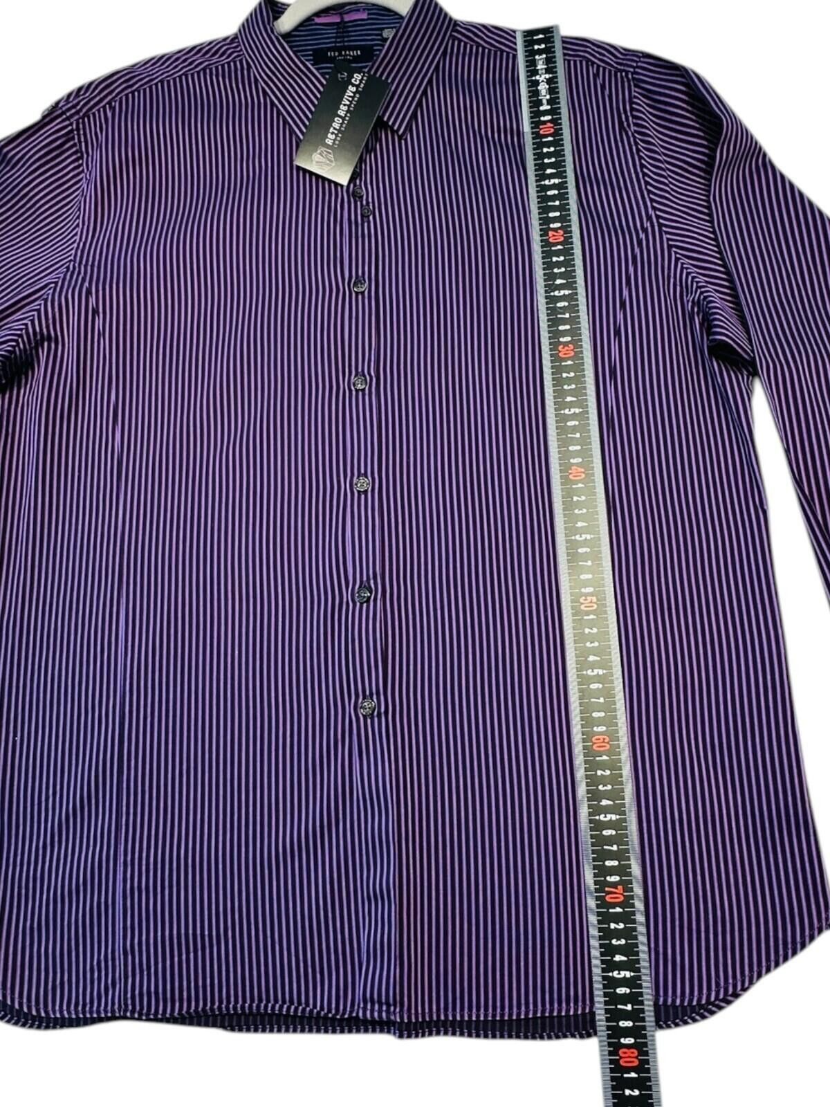 Ted Baker Ted Baker 6 Shirt Men's UK Size 2XL Purple Pinstripe Size 48R - 8 Thumbnail