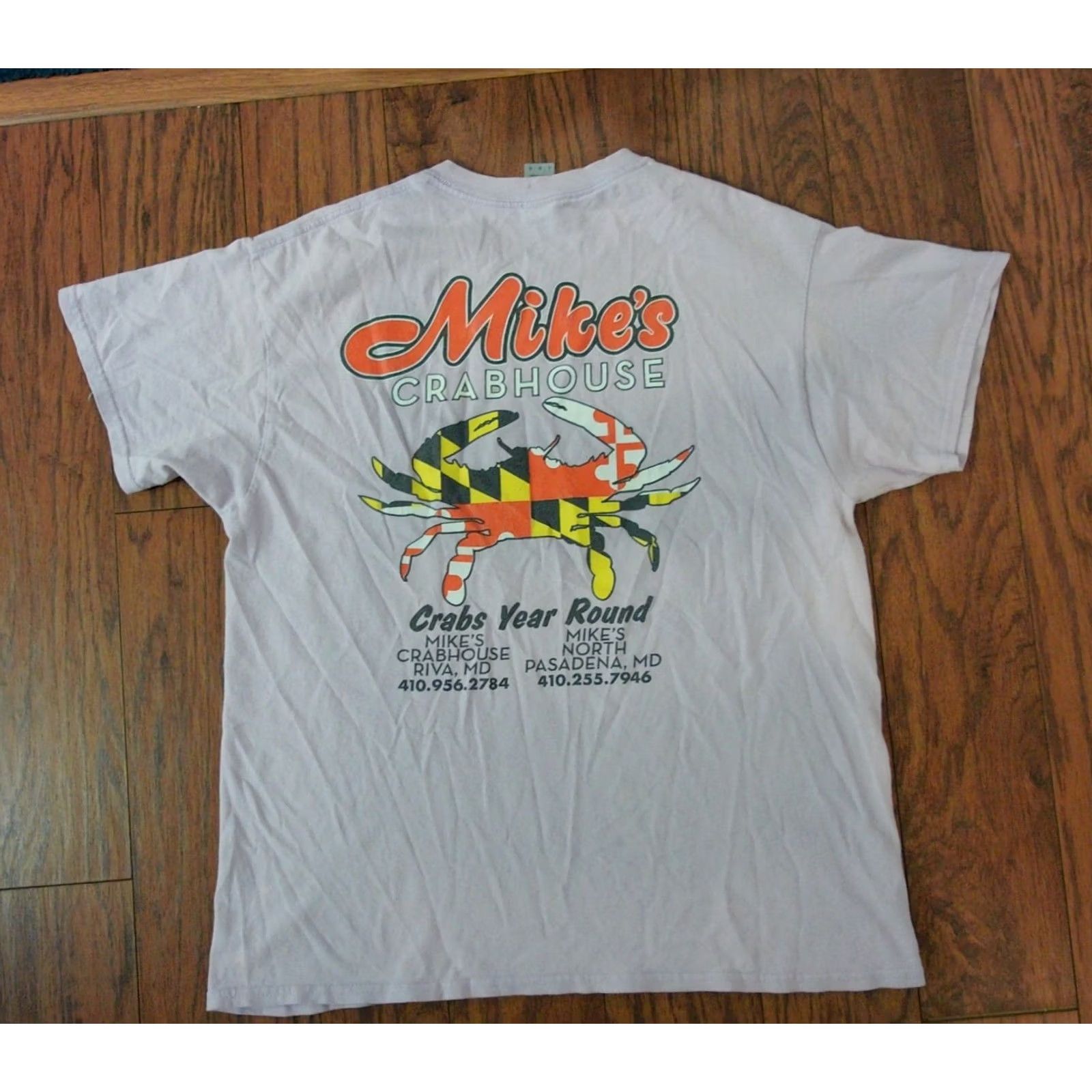 Gildan MIKE'S CRAB HOUSE Shirt Mens Large Seafood Glen Burnie Riva PASADENA MARYLAND - Vintage Size US L / EU 52-54 / 3 - 5 Thumbnail