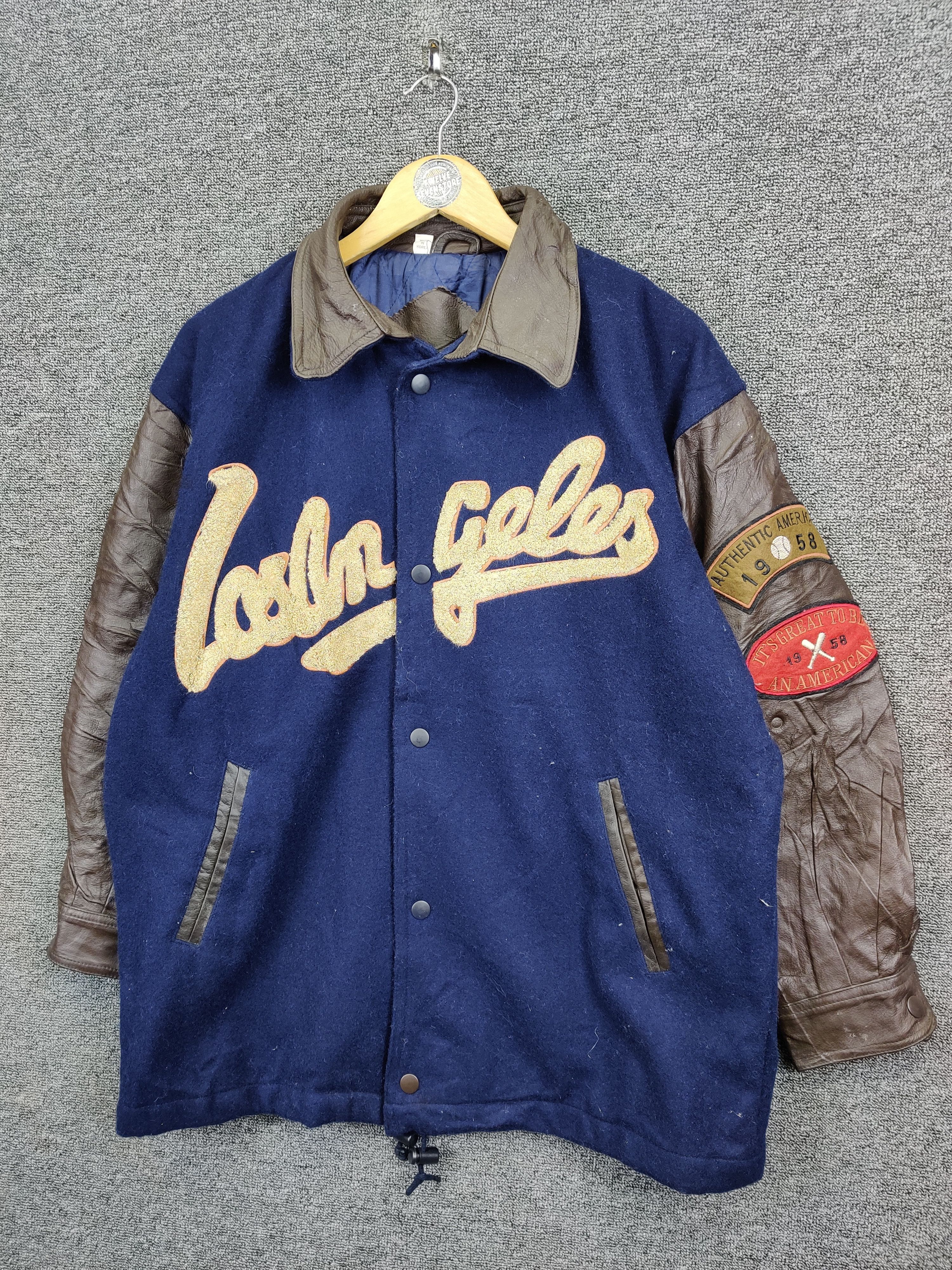 American Apparel Vintage American Los Angeles Wool Varsity Leather Jacket Size US L / EU 52-54 / 3 - 2 Thumbnail