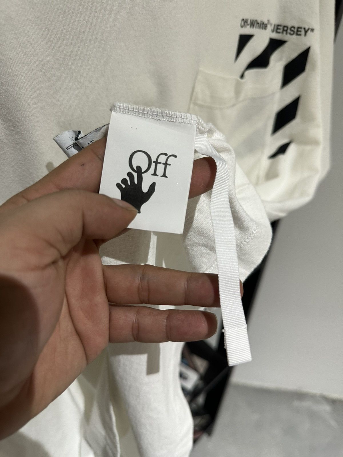 Off-White LASTDROP❗️off white "JERSEY" pocket tee Size US L / EU 52-54 / 3 - 7 Thumbnail