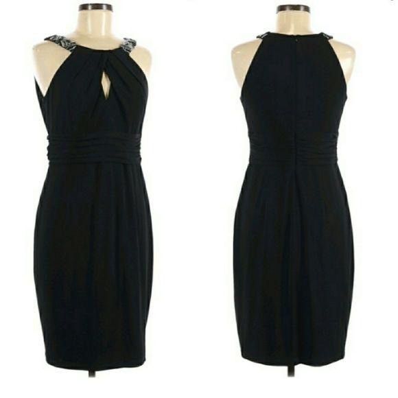 Vintage Vtg David Meister Black Cocktail Dress Sz 6 Jeweled Peekaboo Size M / US 6-8 / IT 42-44 - 1 Thumbnail