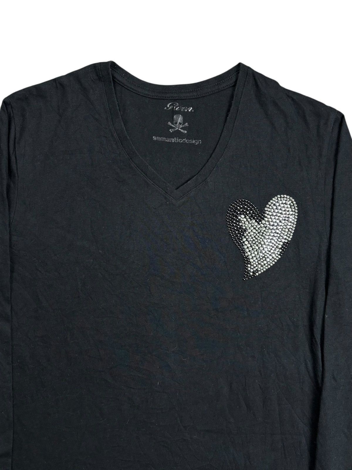 Roen 2000s Roen x Semantic - Beaded Skull V-Neck Long Sleeve Size US M / EU 48-50 / 2 - 4 Thumbnail