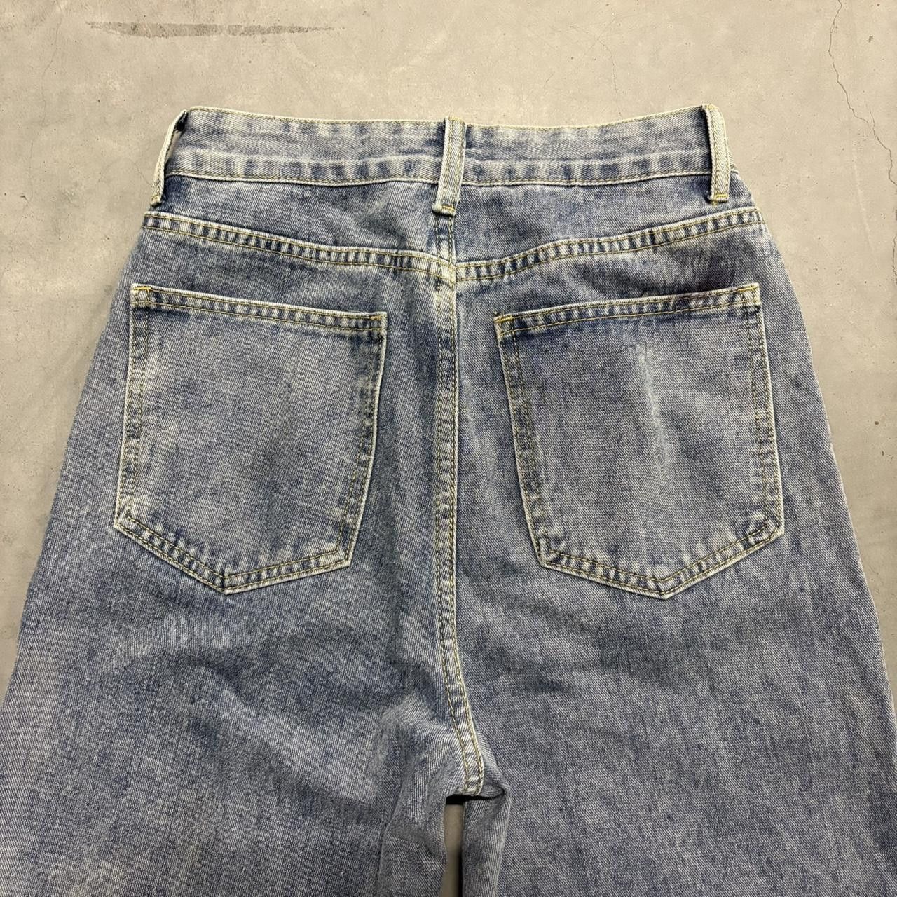 Vintage Crazy Vintage Y2K/2000s Baggy Patchwork Clouds Flowers Medium Wash Denim Jeans! Size 25" / US 0 / IT 36 - 6 Thumbnail