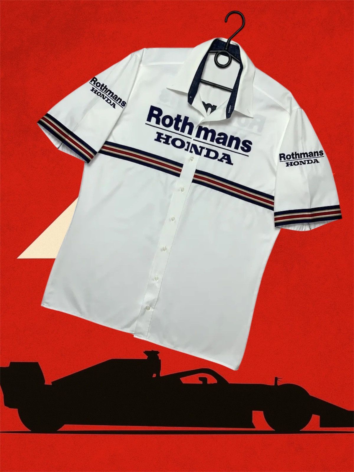 Honda Vintage Honda racing shirt big logo Rothmans logo size M/L Size US L / EU 52-54 / 3 - 1 Thumbnail