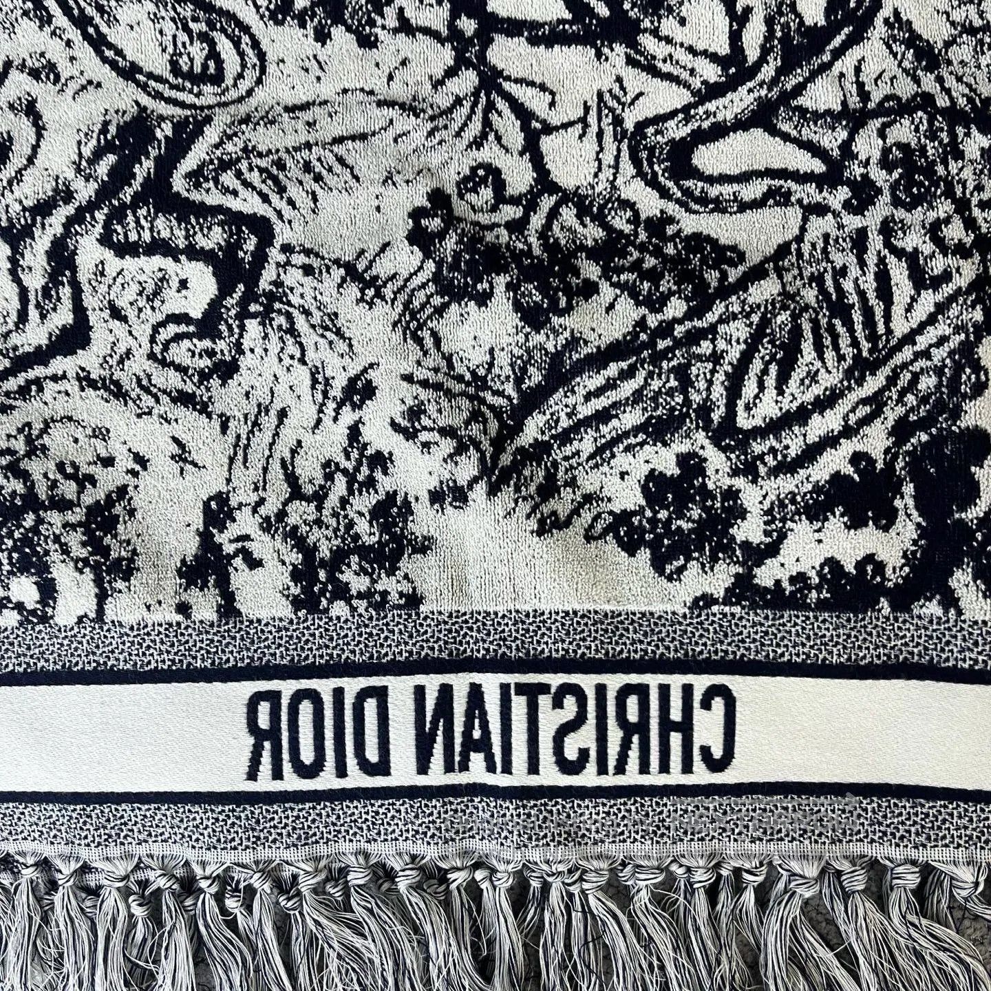 Dior Dior Floss-trimmed cashmere-wool blended yarn scarf| Size ONE SIZE - 2 Thumbnail