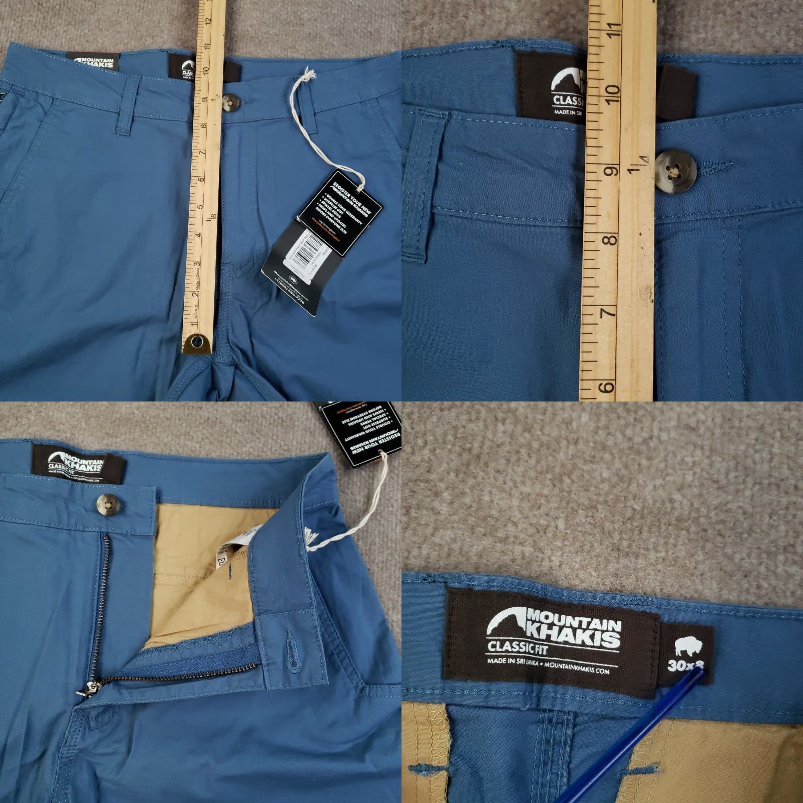 Mountain Khakis Mountain Khakis Shorts Mens Size 30 Blue Stretch Poplin Classic Fit 8" Inseam Size US 30 / EU 46 - 8 Thumbnail