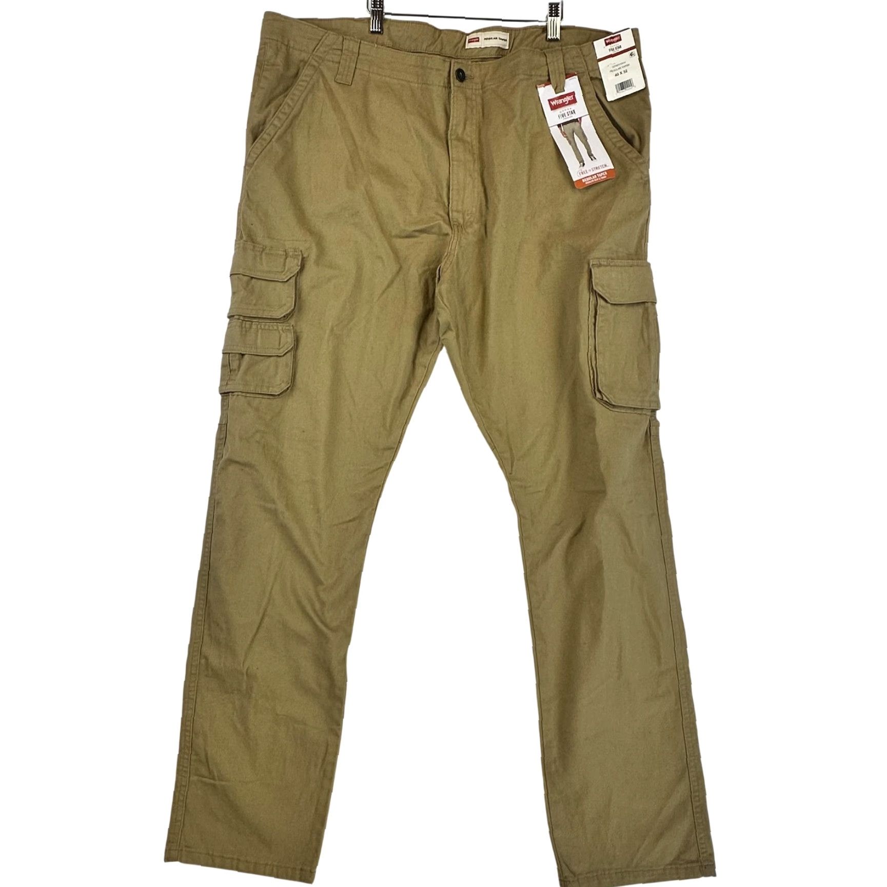 Wrangler Wrangler Five Star Pants Mens 40x32 Cargo Regular Taper Khaki Pockets Stretch Cotton Spandex Canvas Flat Front Army Workwear 40 Mens Size US 40 / EU 56 - 2 Thumbnail