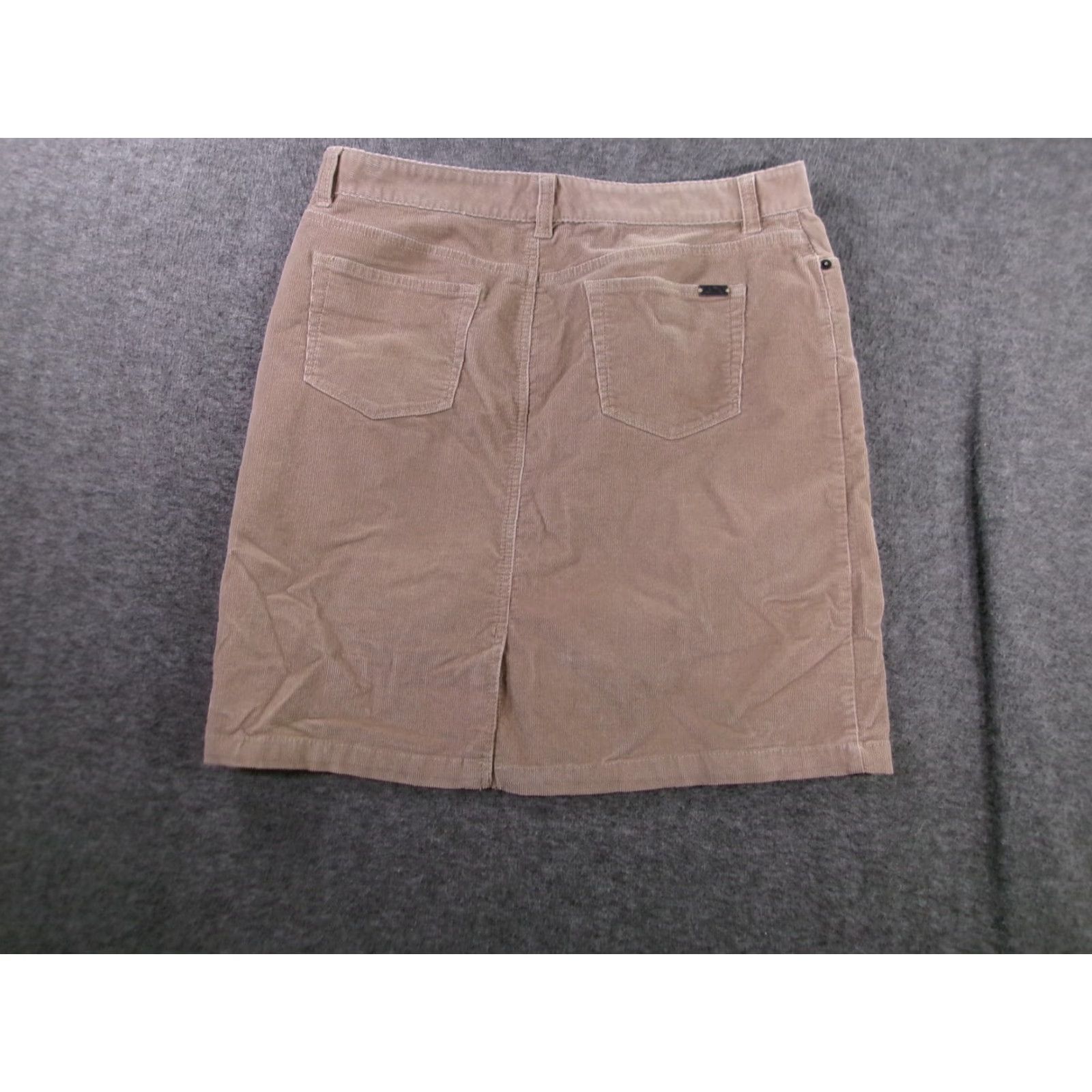 Vintage LL Bean Skirt Womens 12 Regular Tan Corduroy Favorite Fit Casual Pockets Classic Size 34" / US 12 / IT 48 - 7 Thumbnail