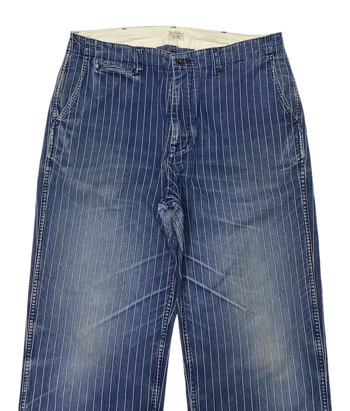 Japan Blue 🔥VINTAGE JAPAN BLUE BAGGY STRIPED BAGGY LOOSE PANTS Size US 35 - 5 Thumbnail