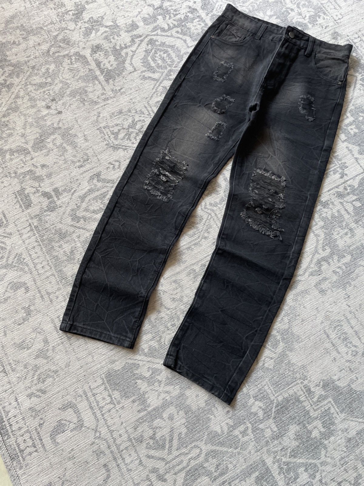 Vintage Vintage Skinny Jeans Faded Avant Garde Japanese Y2K Ripped Size US 30 / EU 46 - 2 Thumbnail