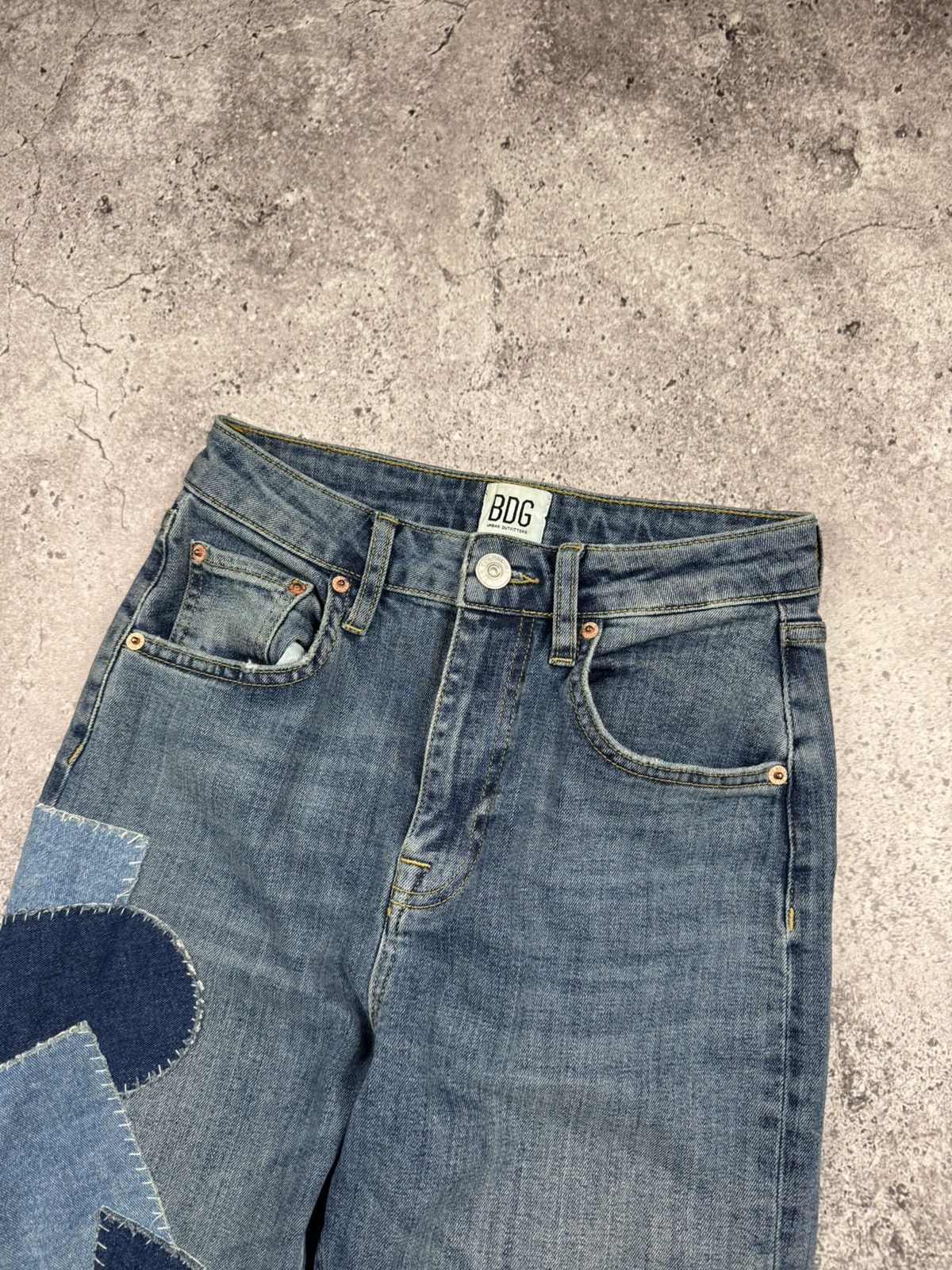 Bdg BDG Flared Patchwork Japanesse Y2K Jeans Low Rise Size 26" / US 2 / IT 38 - 5 Thumbnail