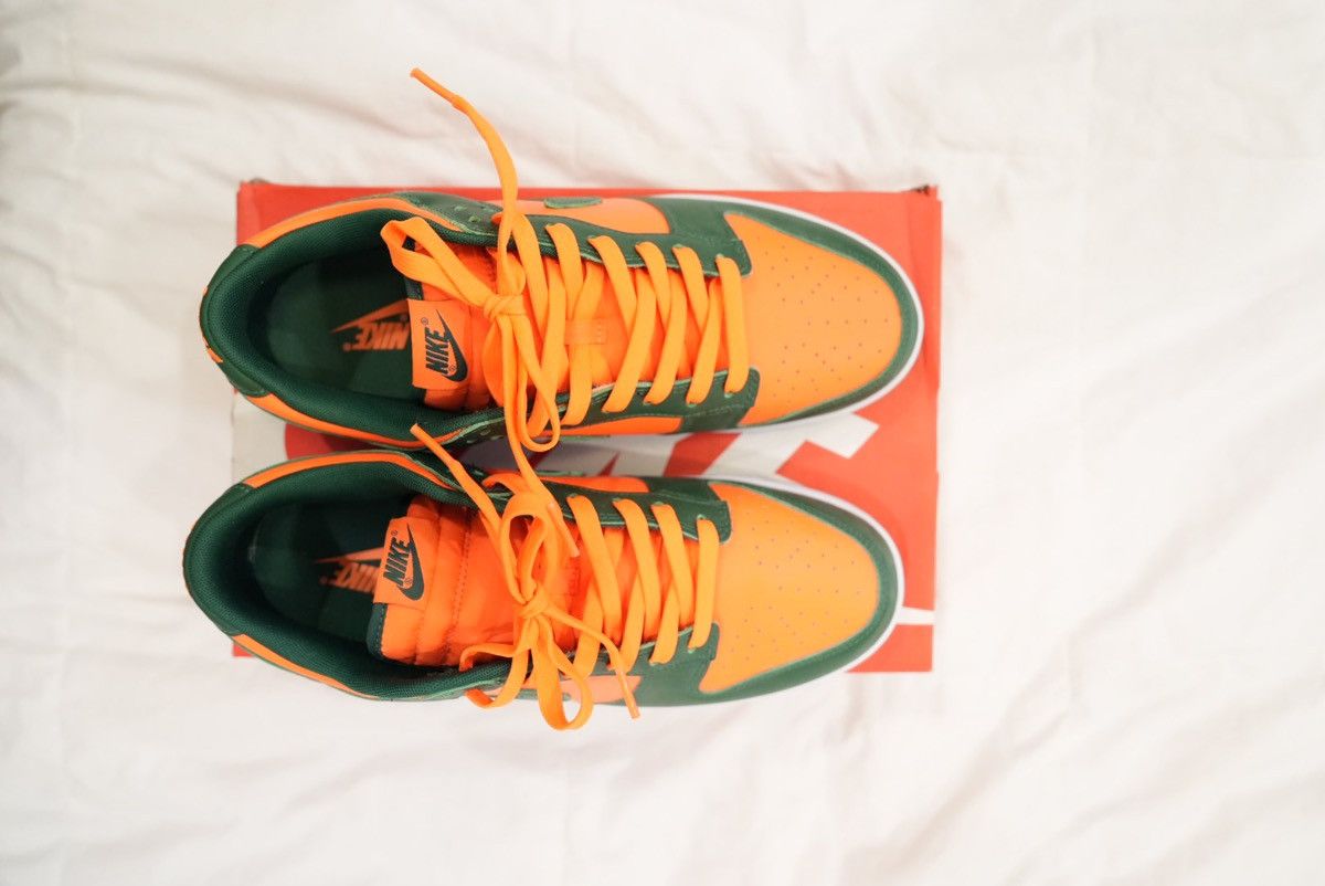 Nike Nike Dunk Low Retro Miami Hurricanes Size US 11 / EU 44 - 8 Thumbnail
