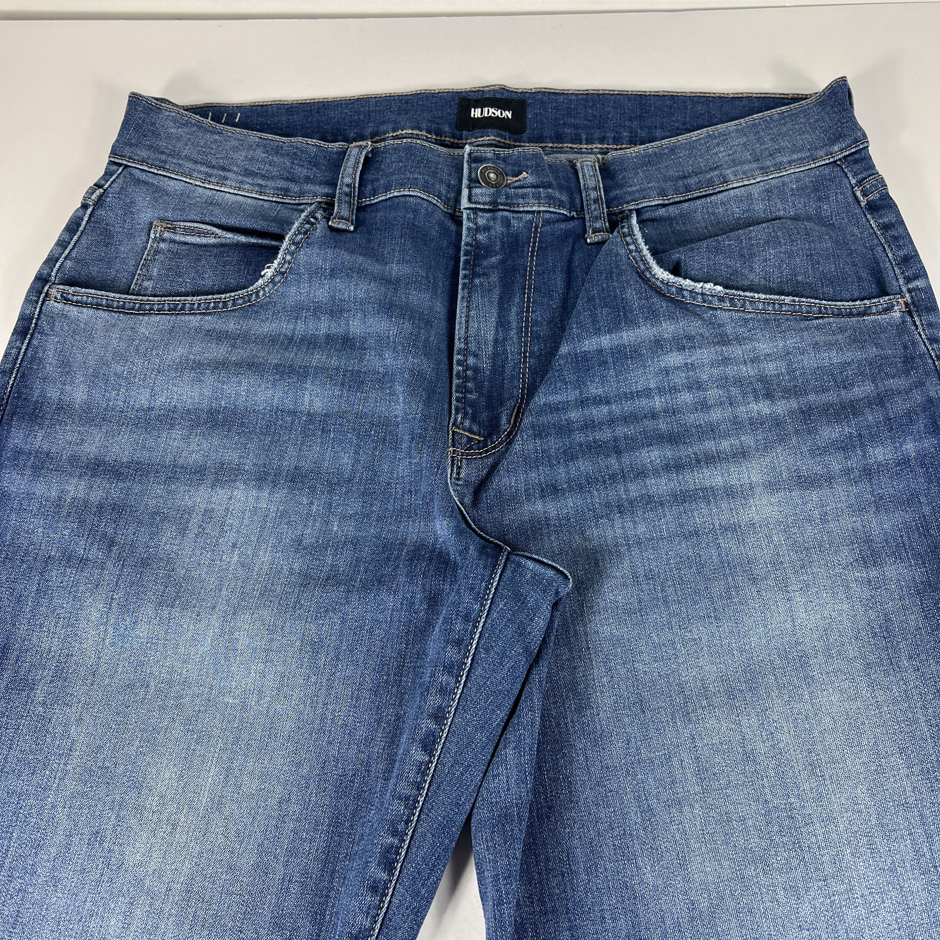Hudson Hudson Jeans Blake Slim Straight Blue Stretch Denim Size US 35 - 3 Thumbnail