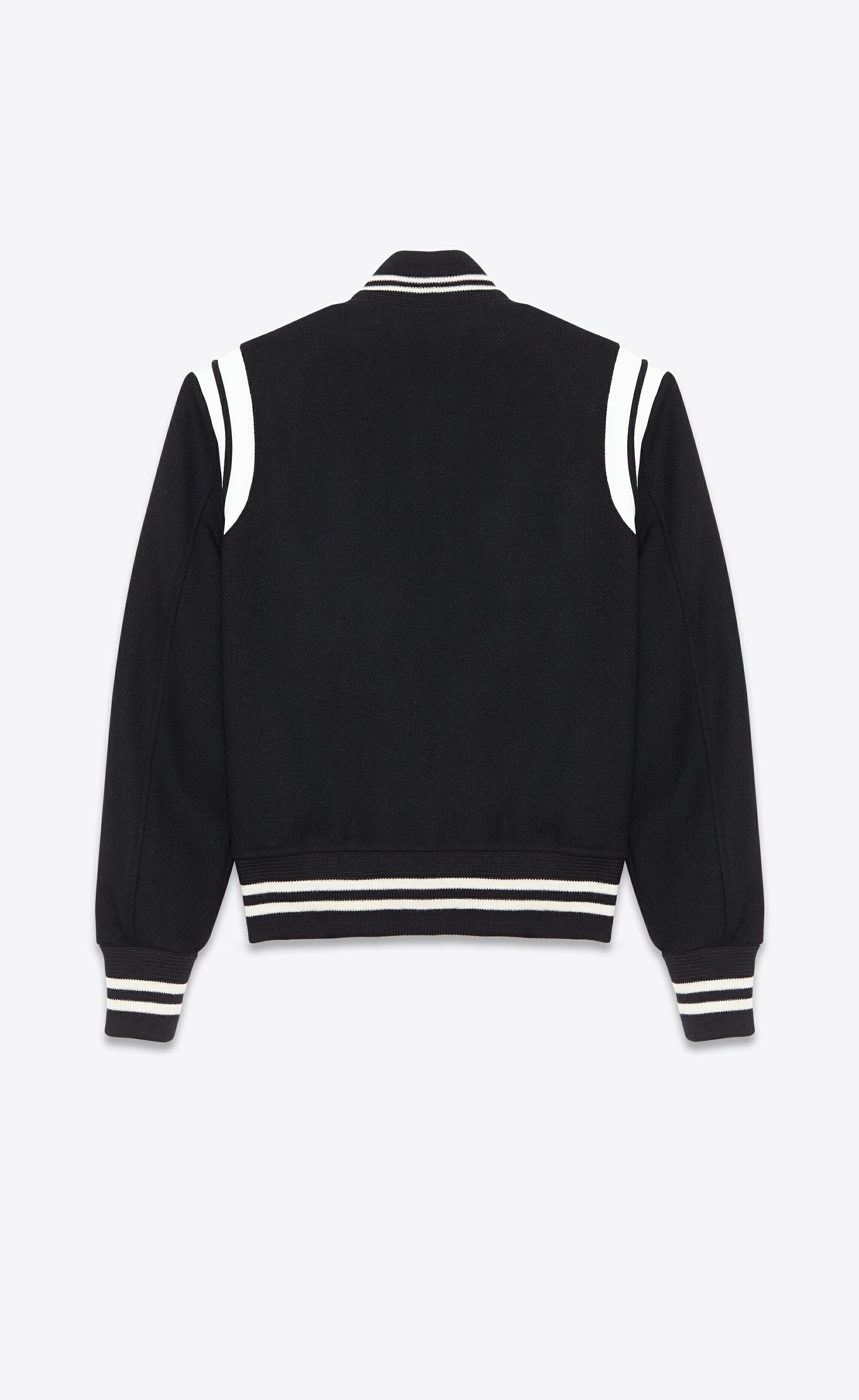 Saint Laurent Paris oc11z1225 Teddy Jacket in Wool in Black & White Size US L / EU 52-54 / 3 - 2 Thumbnail
