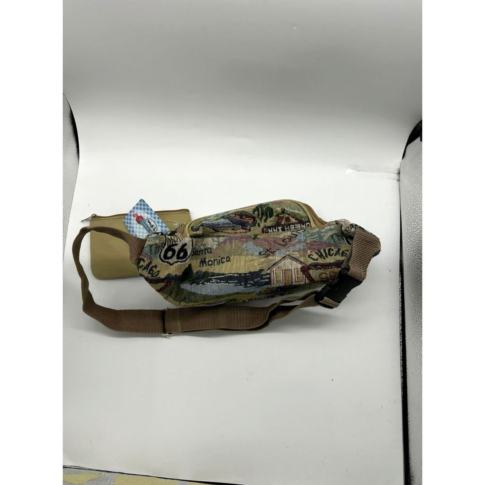 Vintage VINTAGE Route 66 Tapestry Fanny Pack Belt Bag & Fanny Pack Women Tan Adjustable Strap New With Tags Mens Womens Girls Boys Size ONE SIZE - 2 Thumbnail