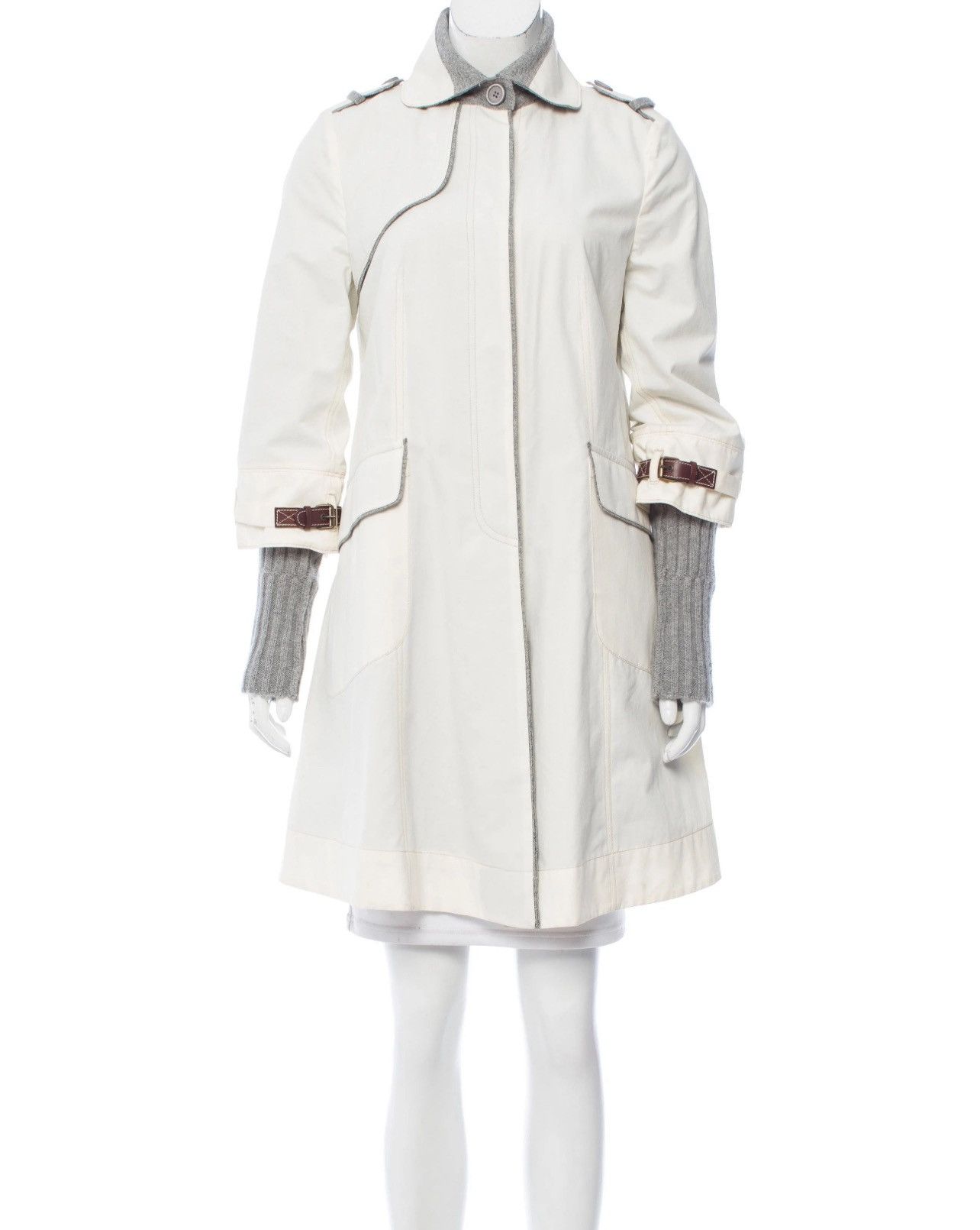 Cashmere Knee Lenght Doubel Layered Trench Coat