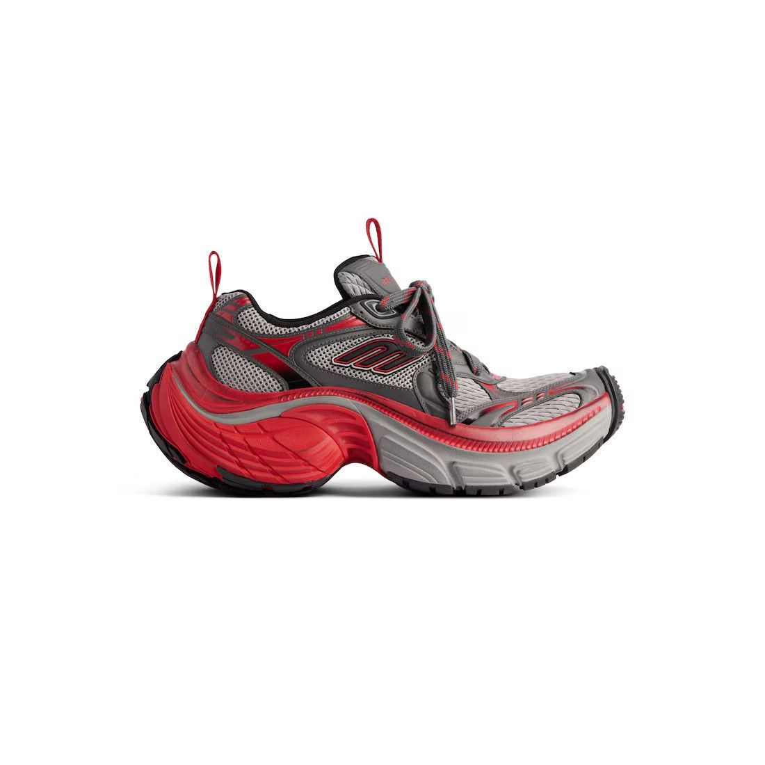 BALENCIAGA 6XL $1290 Men's Red And Grey Sneakers New And Aut