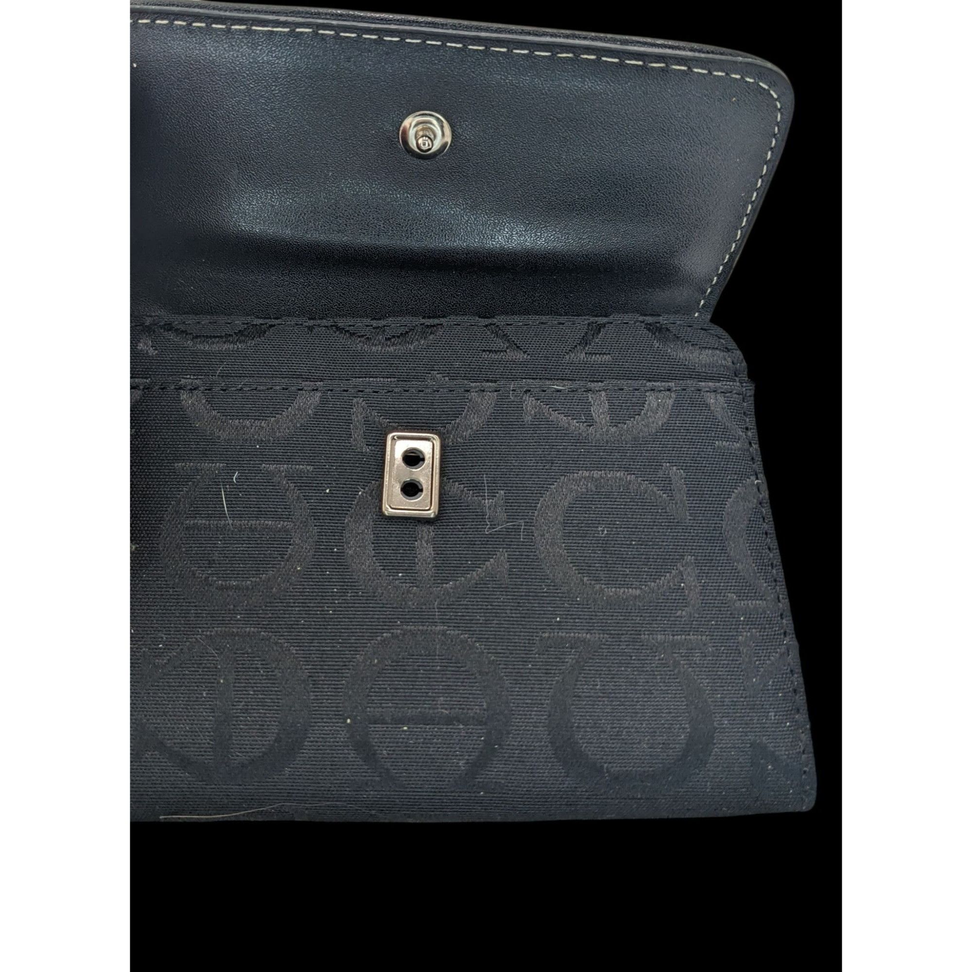 Etienne Aigner Etienne Aigner Black Monogram Canvas Wallet 5"x4"x1" With Sn Size ONE SIZE - 4 Thumbnail