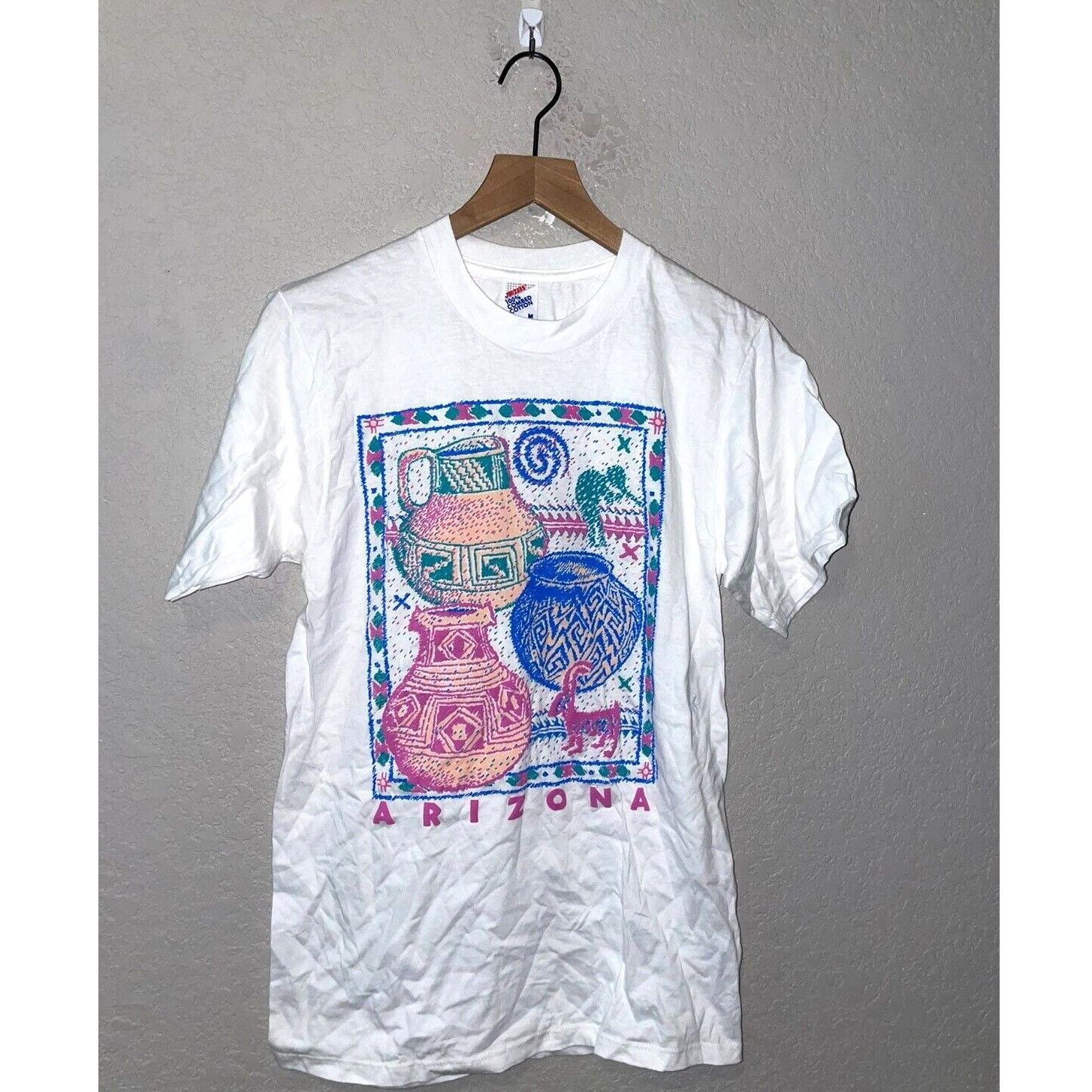 Jerzees Vintage Arizona Shirt Native American Western White M Tee Size US M / EU 48-50 / 2 - 1 Thumbnail
