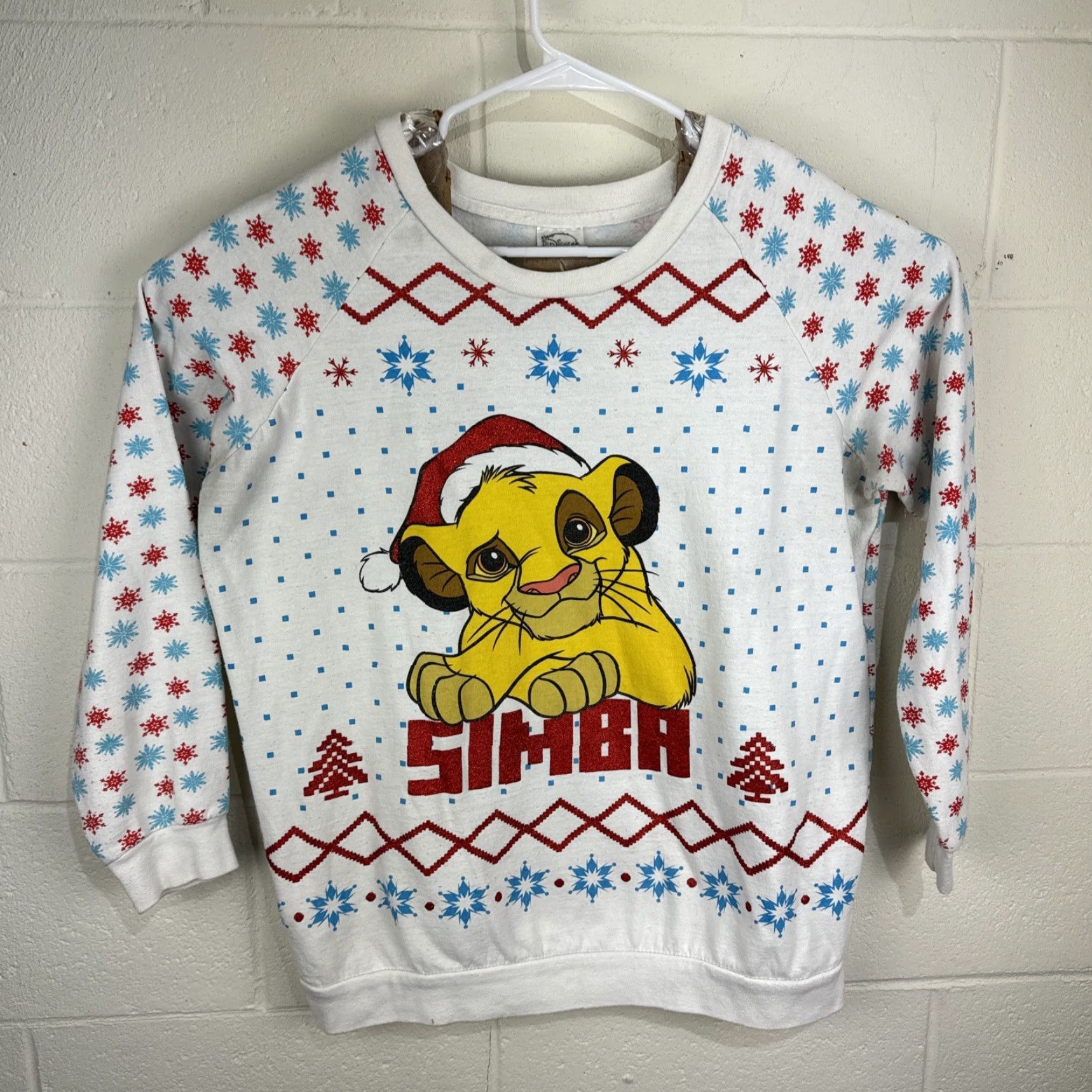 Disney VINTAGE Disney Lion King Simba Cotton Crew Neck Christmas Sweatshirt Women’s 2XL Beige Graphic Pullover Winter Size XXL / US 16-18 / IT 52-54 - 2 Thumbnail