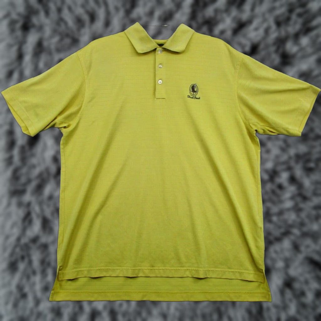 Adidas Adidas Climacool Polo Shirt - Large Mens Short Sleeve Yellow Golf Logo Shirt Size US L / EU 52-54 / 3 - 1 Thumbnail