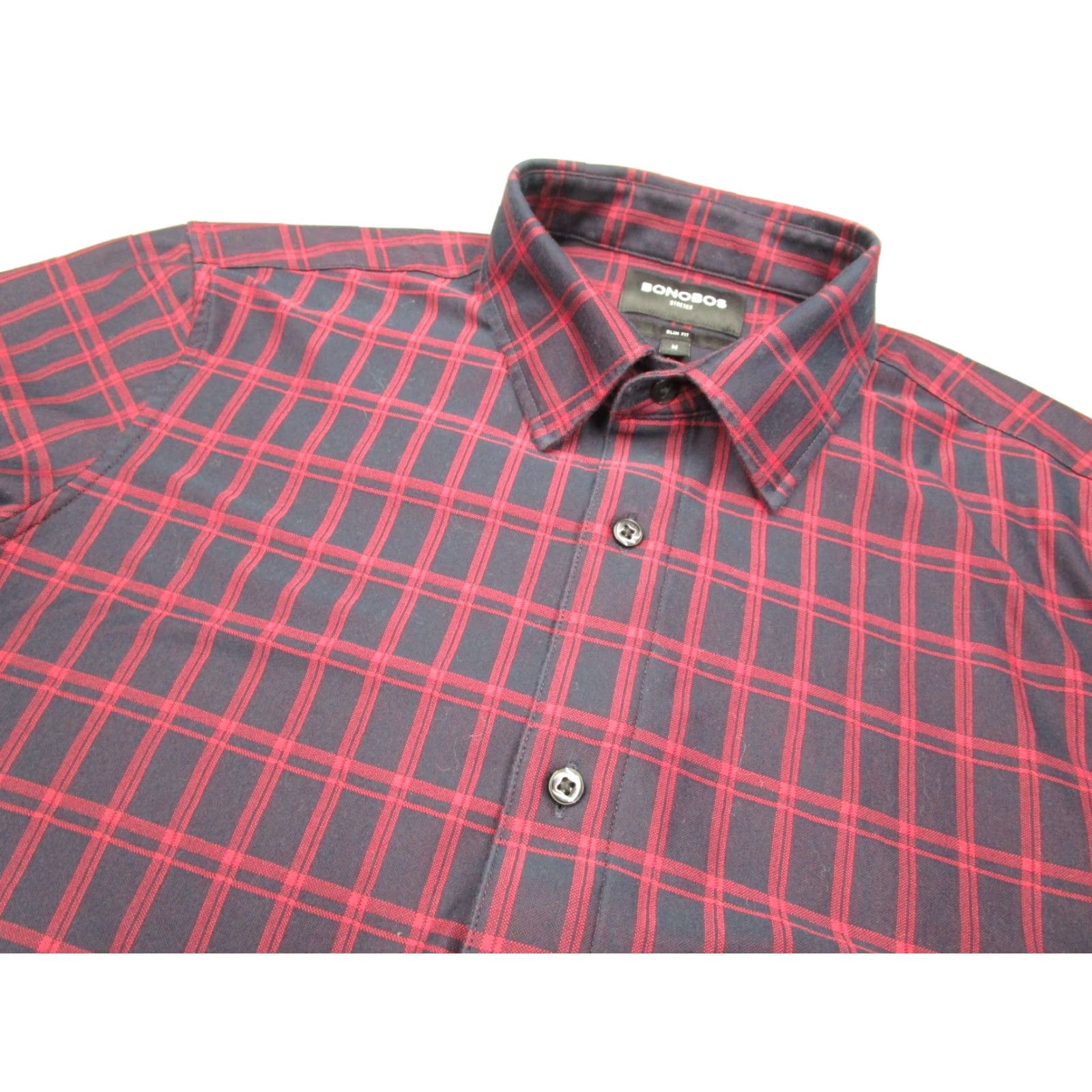 Bonobos Bonobos Dress Shirt Mens Slim Fit Red Check Button Up Work Shirt Size 40R - 2 Thumbnail