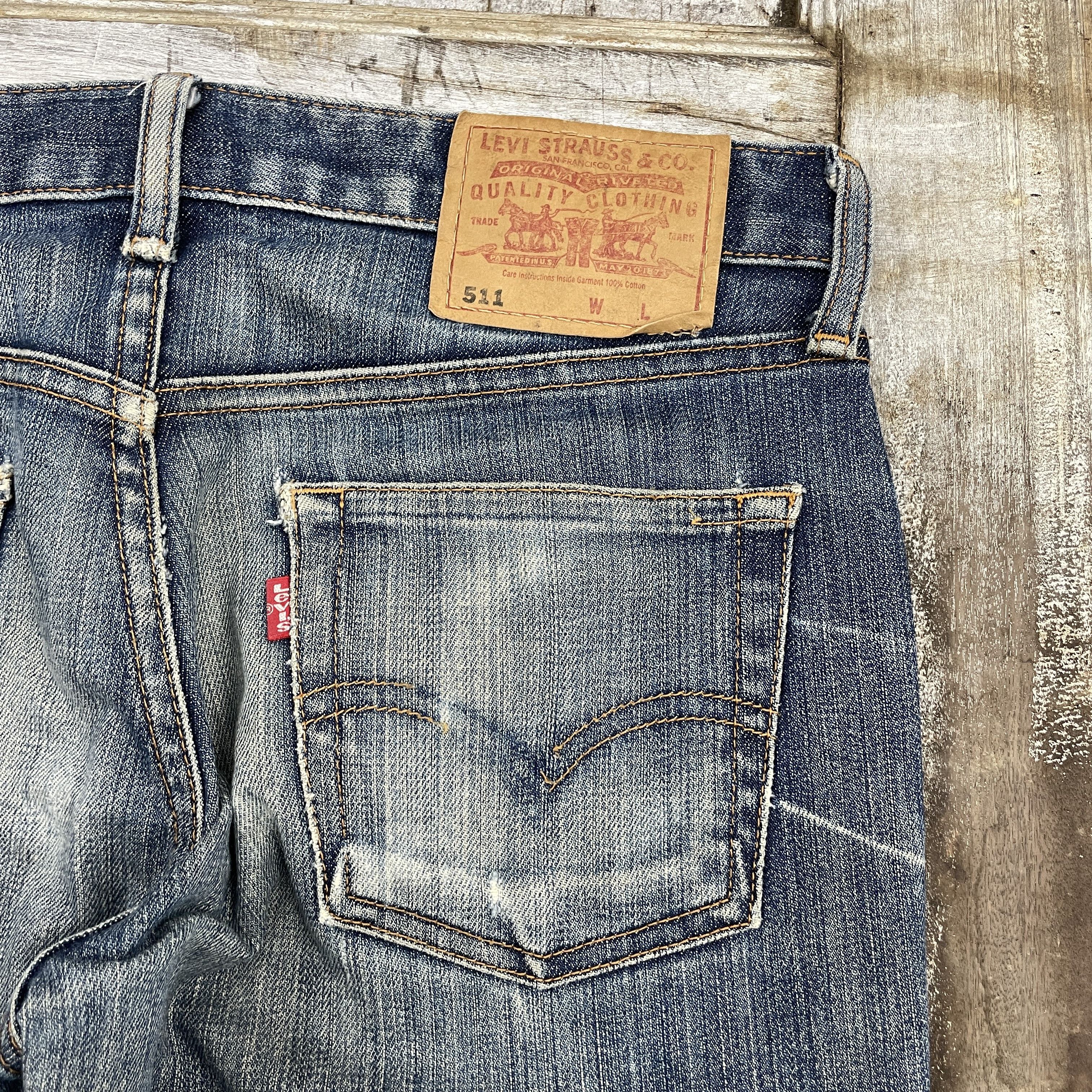 Levi's × Vintage Vintage Levi's 511 Faded Knee Distressed - WC330 Size US 31 - 7 Thumbnail
