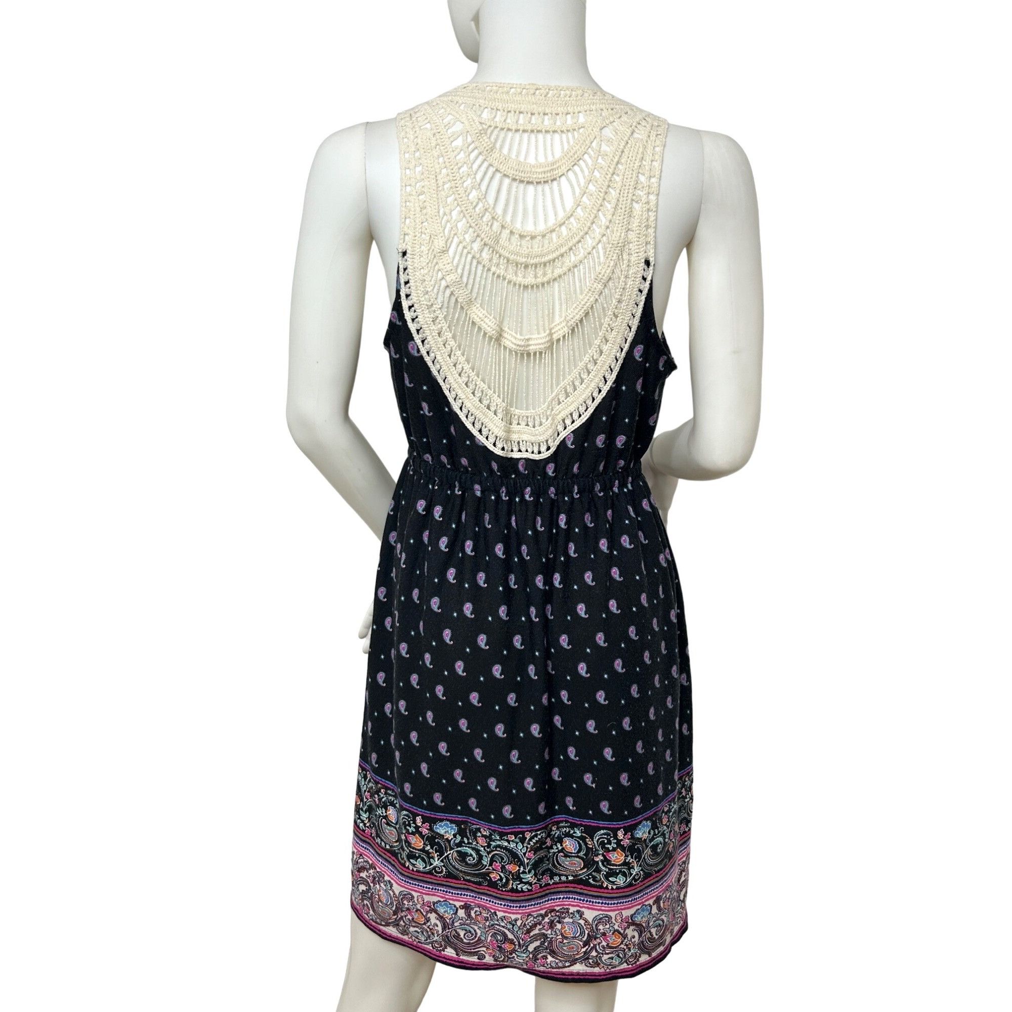 Other Pink Rose Women’s Mini Dress L Paisley Embroidered Upper Bac Size L / US 10 / IT 46 - 3 Thumbnail