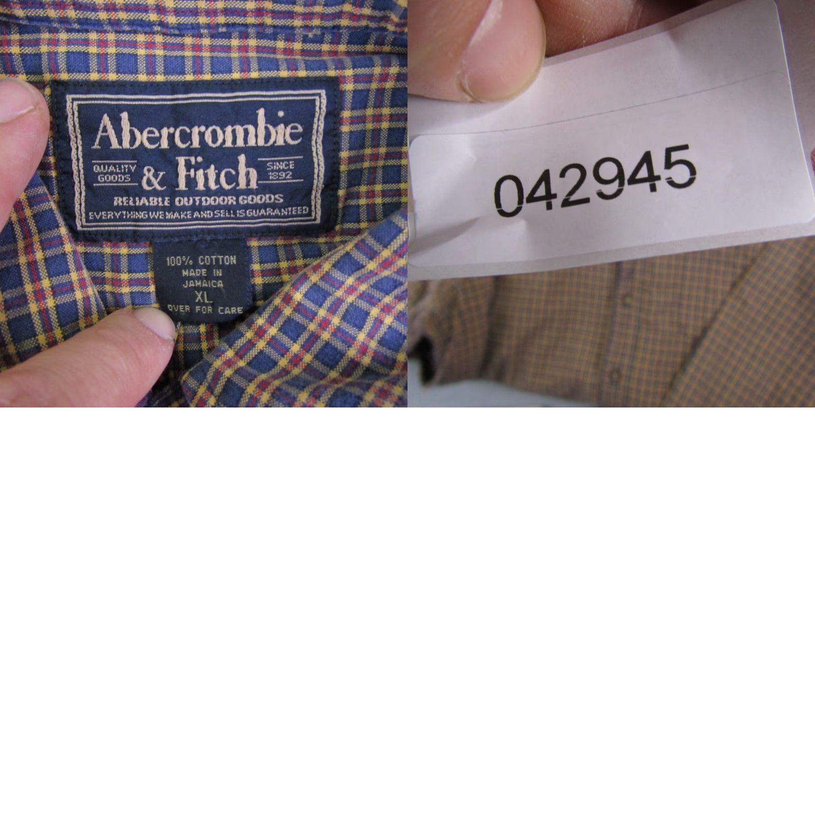 Abercrombie & Fitch VINTAGE Abercrombie & Fitch Shirt Mens XL Blue Beige Plaid Twill Button Up Y2K Size US XL / EU 56 / 4 - 8 Thumbnail