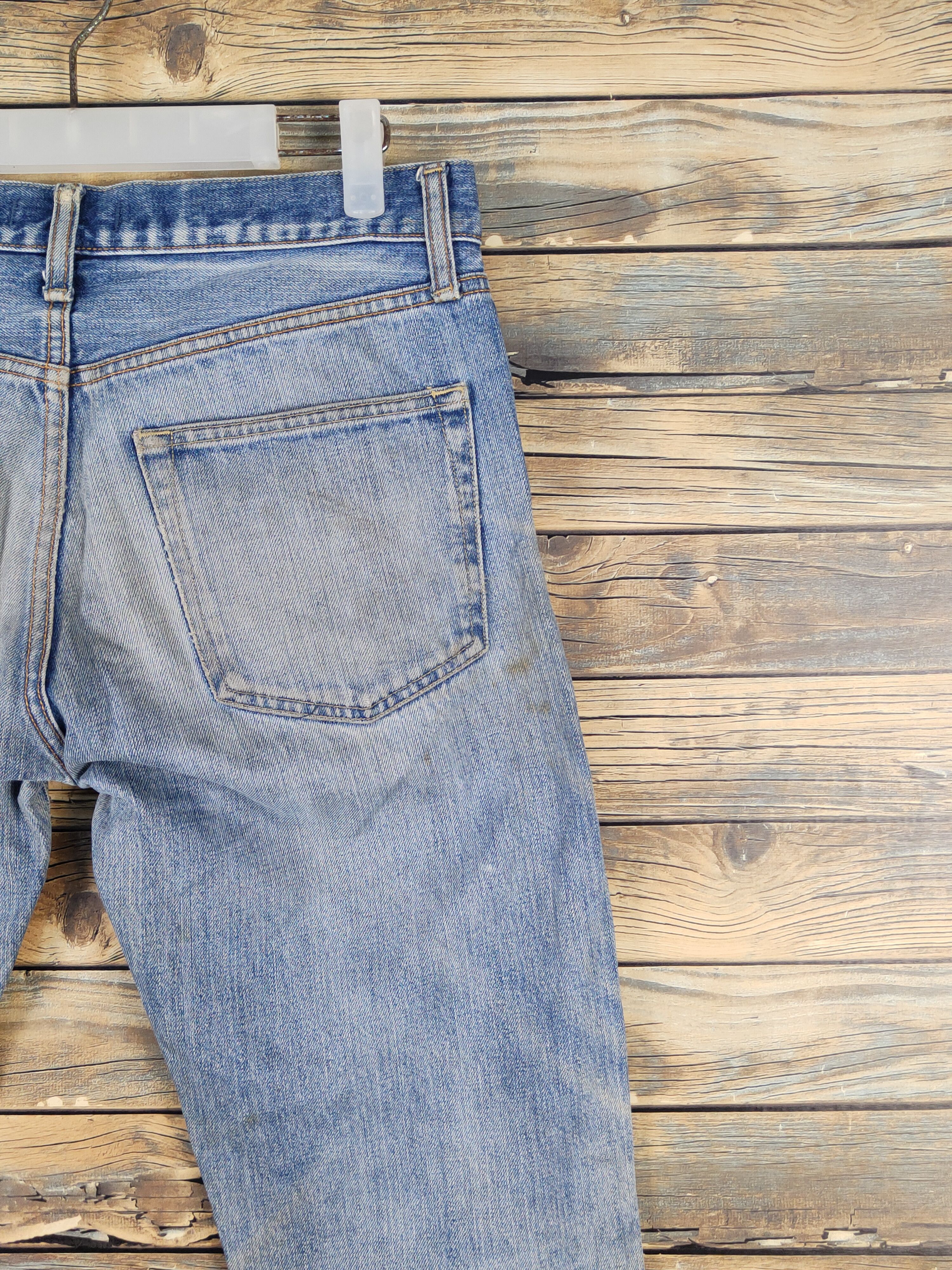 Japanese Brand Uniqlo Blue Distressed Ripped denim Jeans #W1710 Size US 30 / EU 46 - 10 Thumbnail