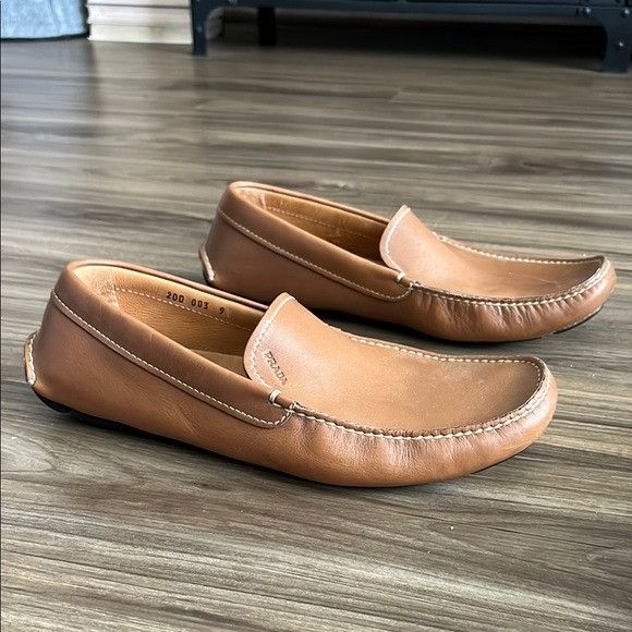 Prada Prada Tan Leather Driving Loafers Moccasin Style Slip Ons Em Size US 9 / EU 42 - 1 Thumbnail