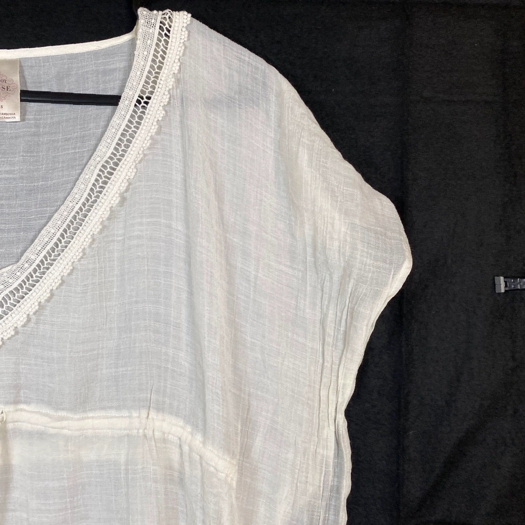 Vintage VINTAGE Knox Rose Womens Sweater Cream Poncho Shawl V-Neck Fringe Boho XS Size XS / US 0-2 / IT 36-38 - 4 Thumbnail