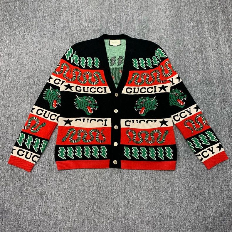 Gucci GucciColor-blocked knitted wool cardigan jacket 2503-Nextar Size US M / EU 48-50 / 2 - 1 Thumbnail