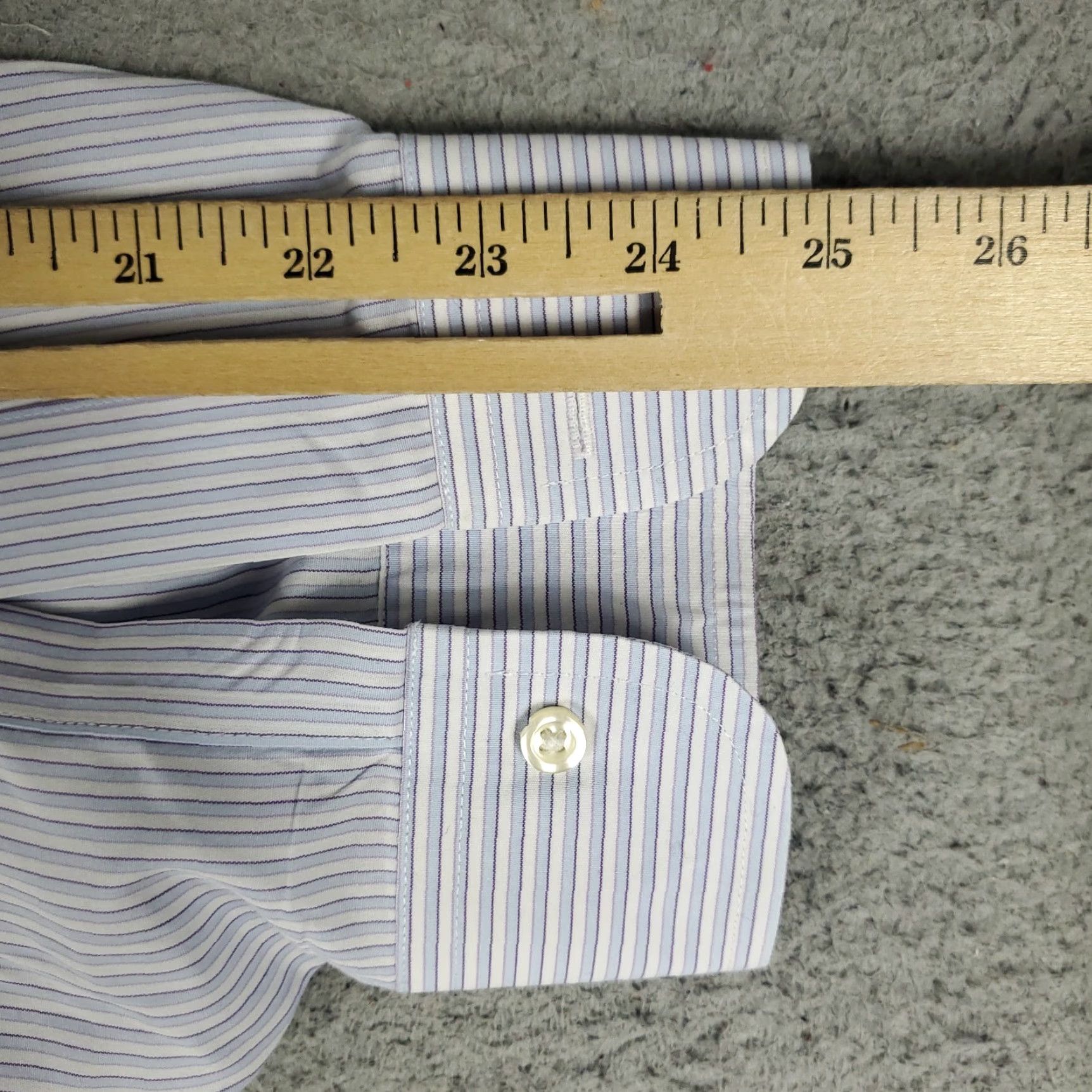 Brooks Brothers Brooks Brothers Shirt Mens 17 Blue Striped Dress Button Up Long Sleeve Size 46R - 7 Thumbnail