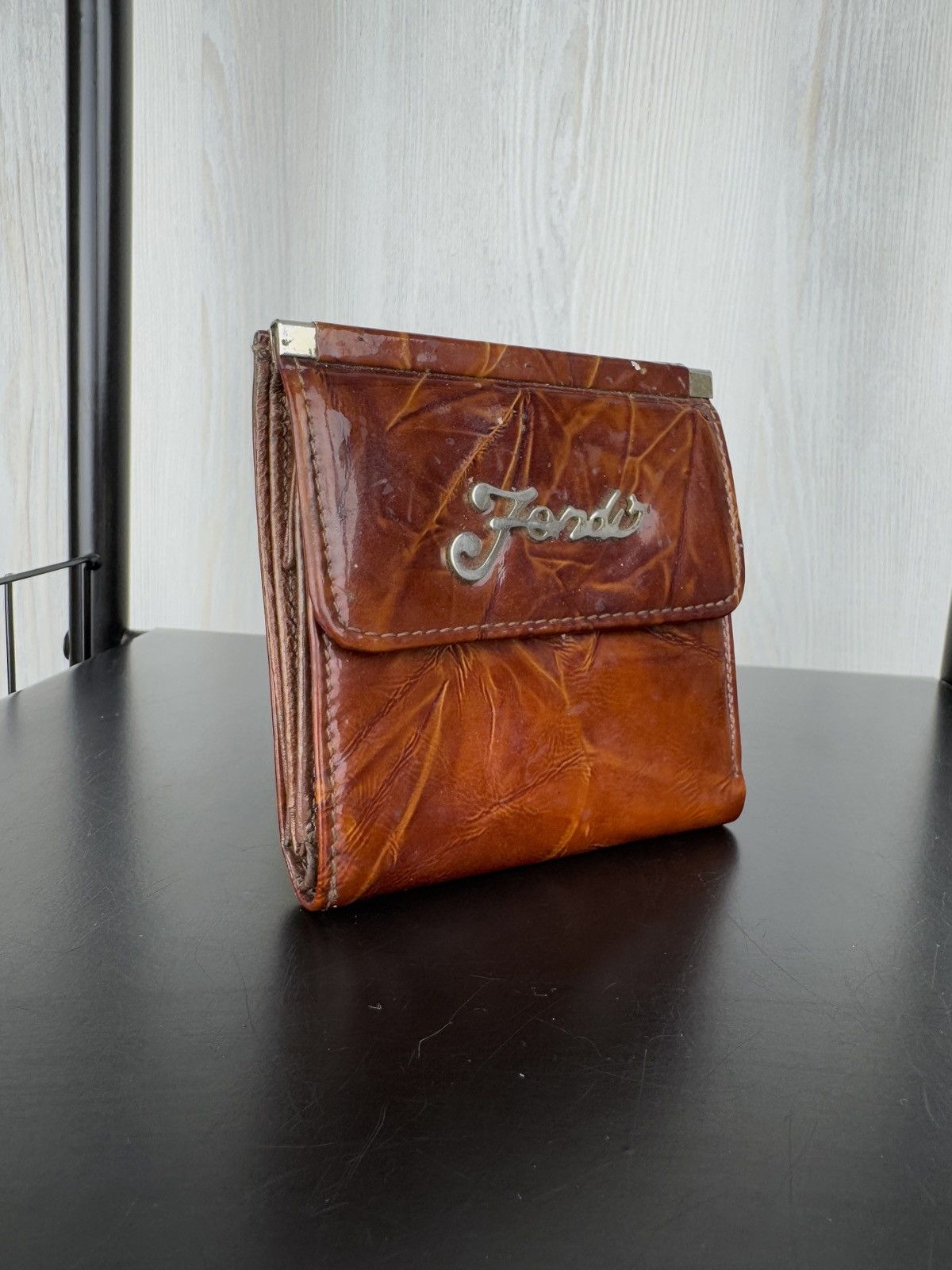 Fendi vintage small brown wallet
