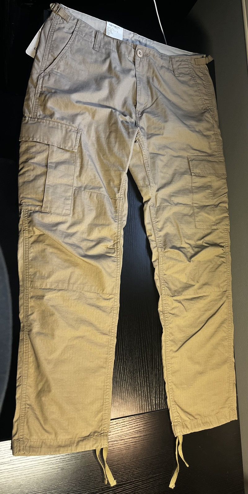 image of Carhartt Wip Aviation Pants Cargo Pants in Leather, Men's (Size 34)