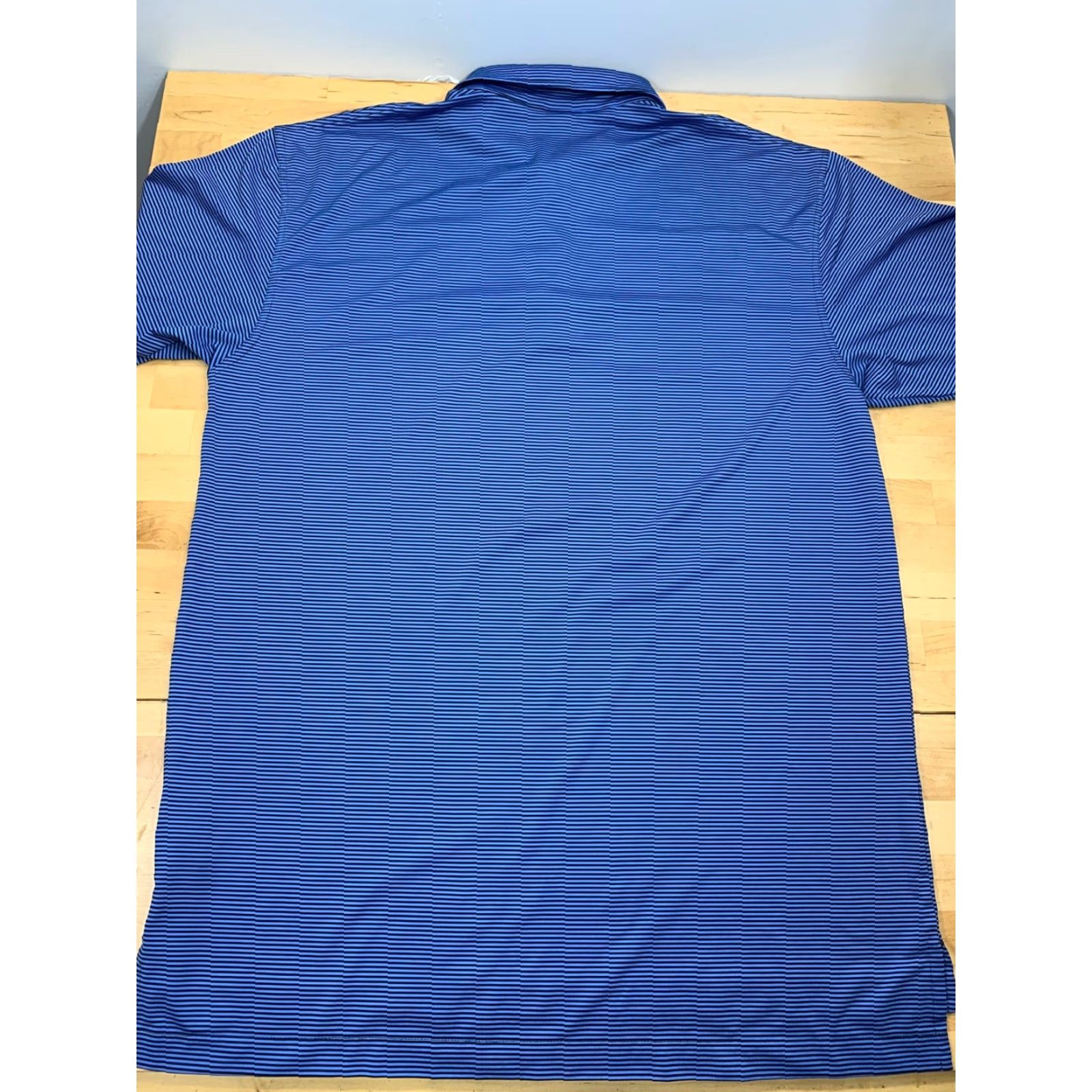 Vintage Dunning Golf Polo Shirt Mens XL Blue Short Sleeve Striped Logo 100% Polyester All Seasons Moisture Wicking Breathable Golf Shirt Size US XL / EU 56 / 4 - 4 Thumbnail