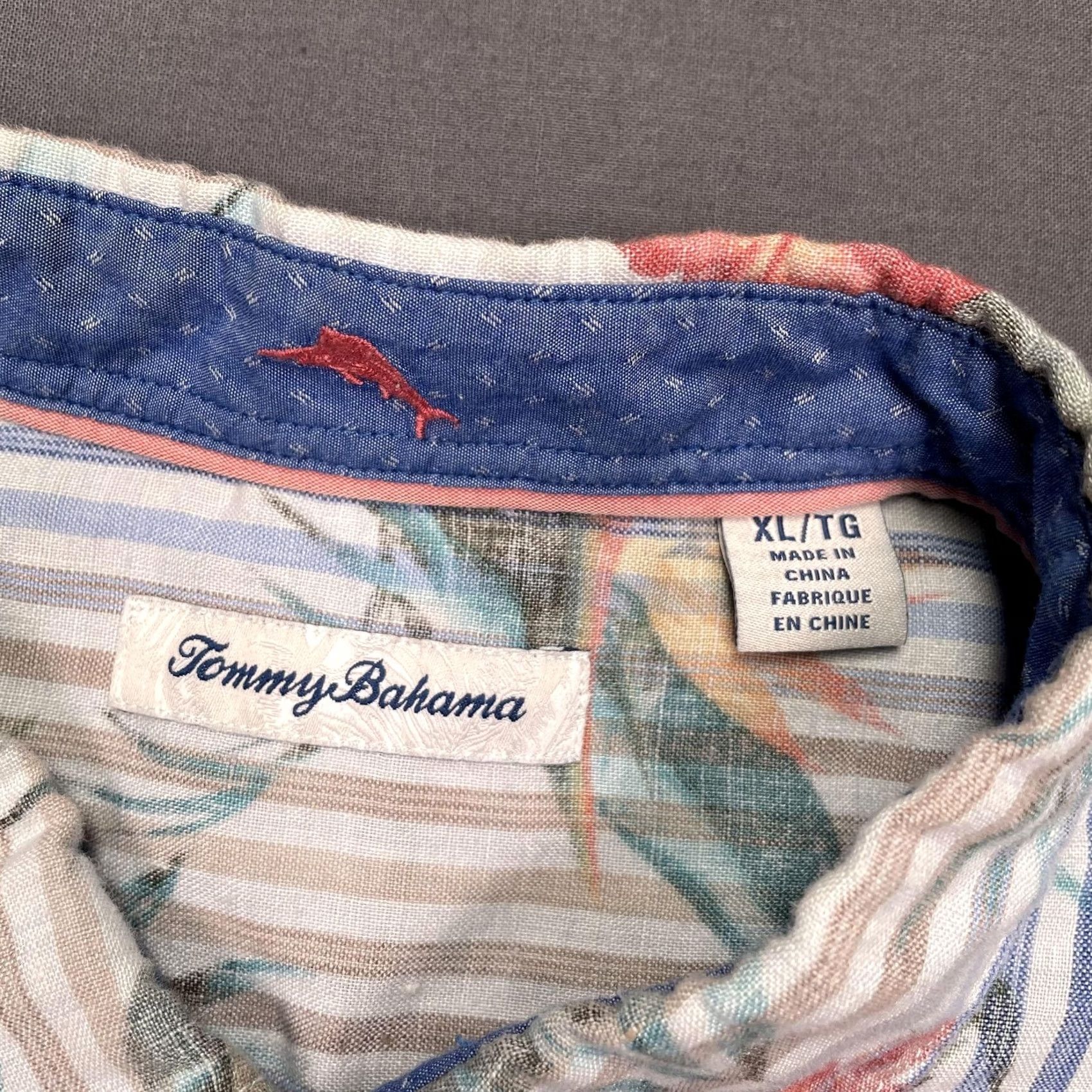 Tommy Bahama Tommy Bahama Shirt Mens XL Floral Long Sleeve Hawaiian Aloha Button Up Linen Size US XL / EU 56 / 4 - 2 Thumbnail