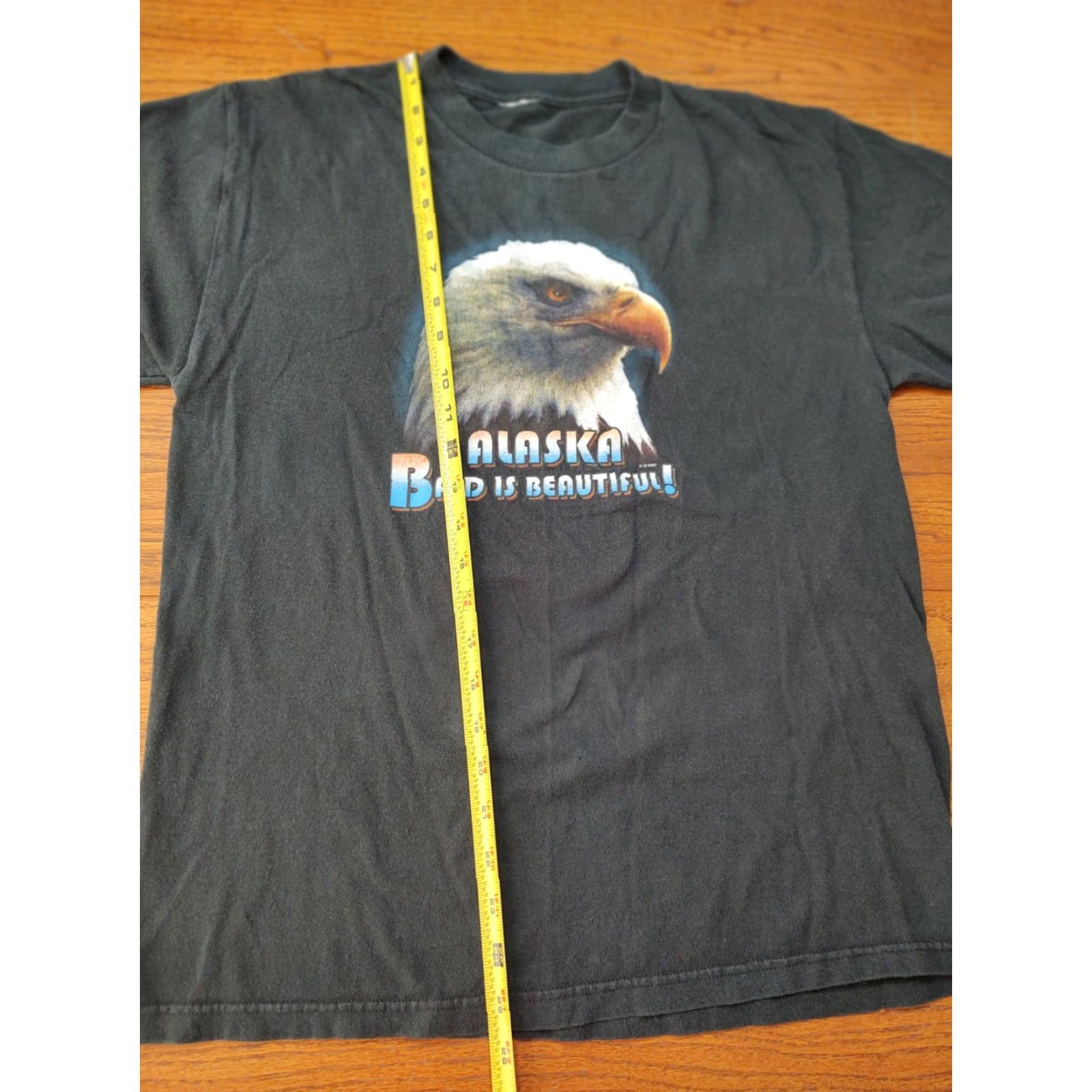 Anvil VINTAGE Bald is Beautiful Alaska T-Shirt M Bald Eagle Tee Black Graphic Print Men 90s Alaska Bald Eagle T-Shirt Mens Size US M / EU 48-50 / 2 - 6 Thumbnail