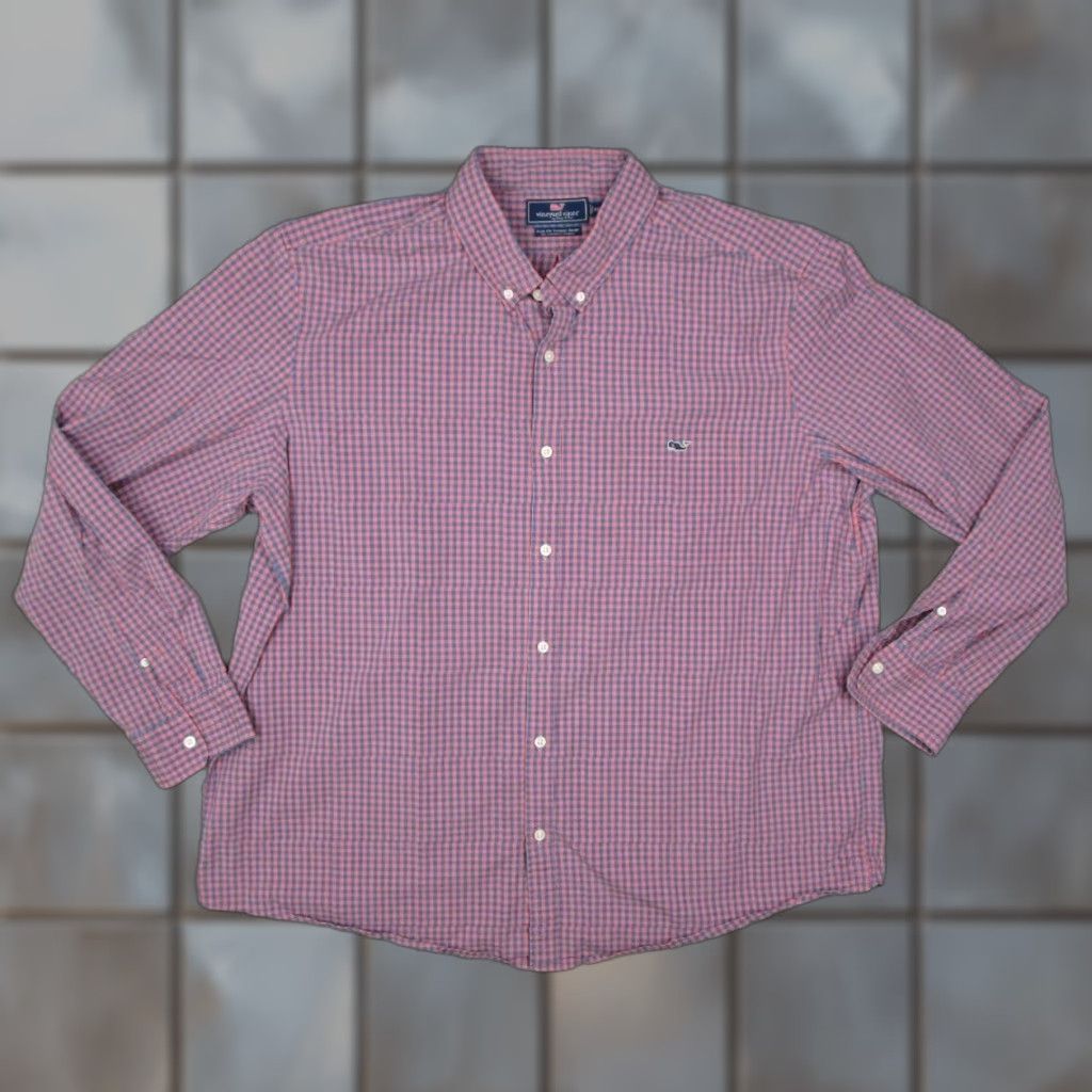 Vineyard Vines VINEYARD VINES Tucker Shirt Mens 2XL XXL Slim Fit Pink Check Button Up Whale Shirt Mens Slim Fit Pink Check Long Sleeve Button-Down Men Size US XXL / EU 58 / 5 - 1 Thumbnail
