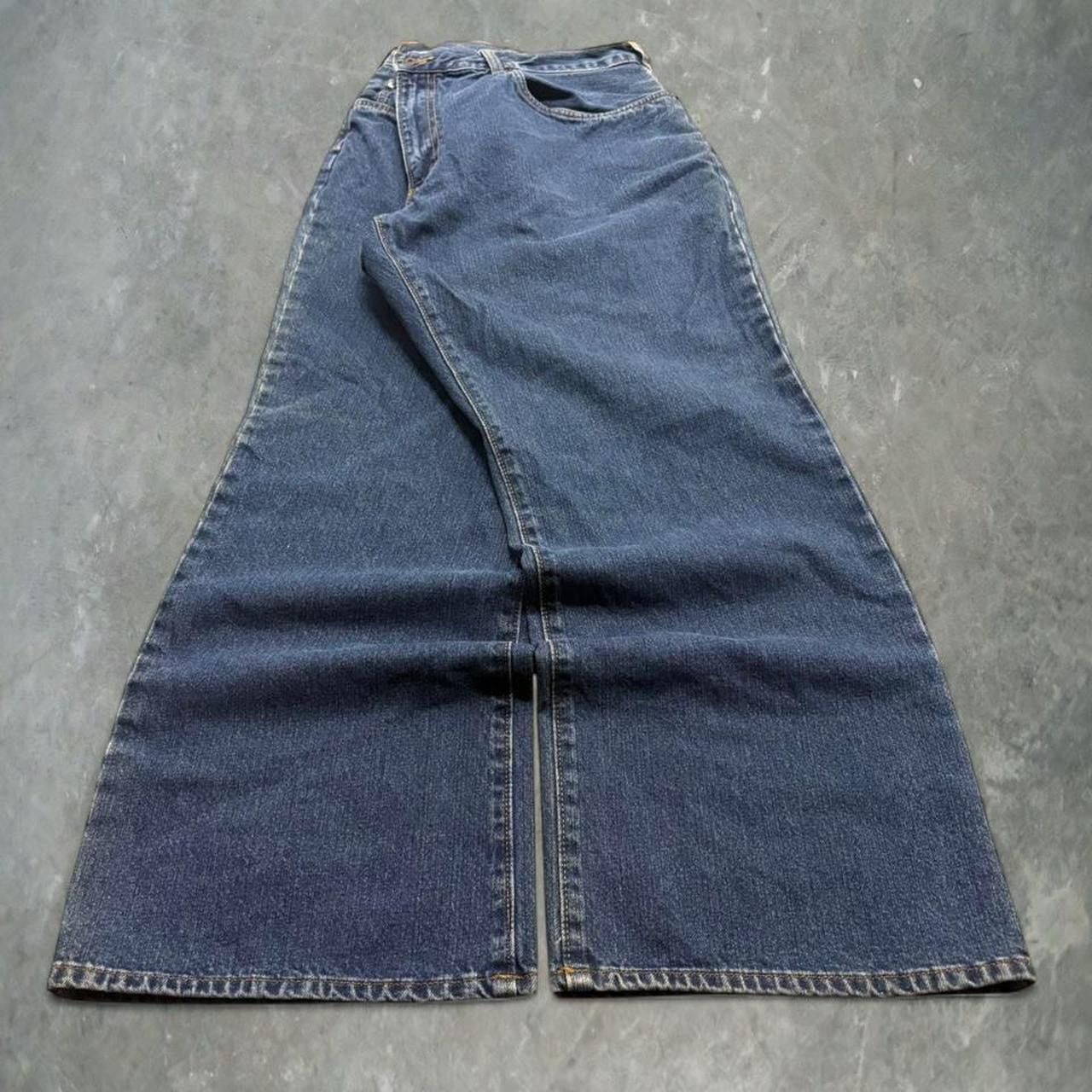 Vintage Crazy Vintage Y2K/2000s Super Baggy Workwear Style Medium Wash Denim Jeans! Size US 40 / EU 56 - 3 Thumbnail