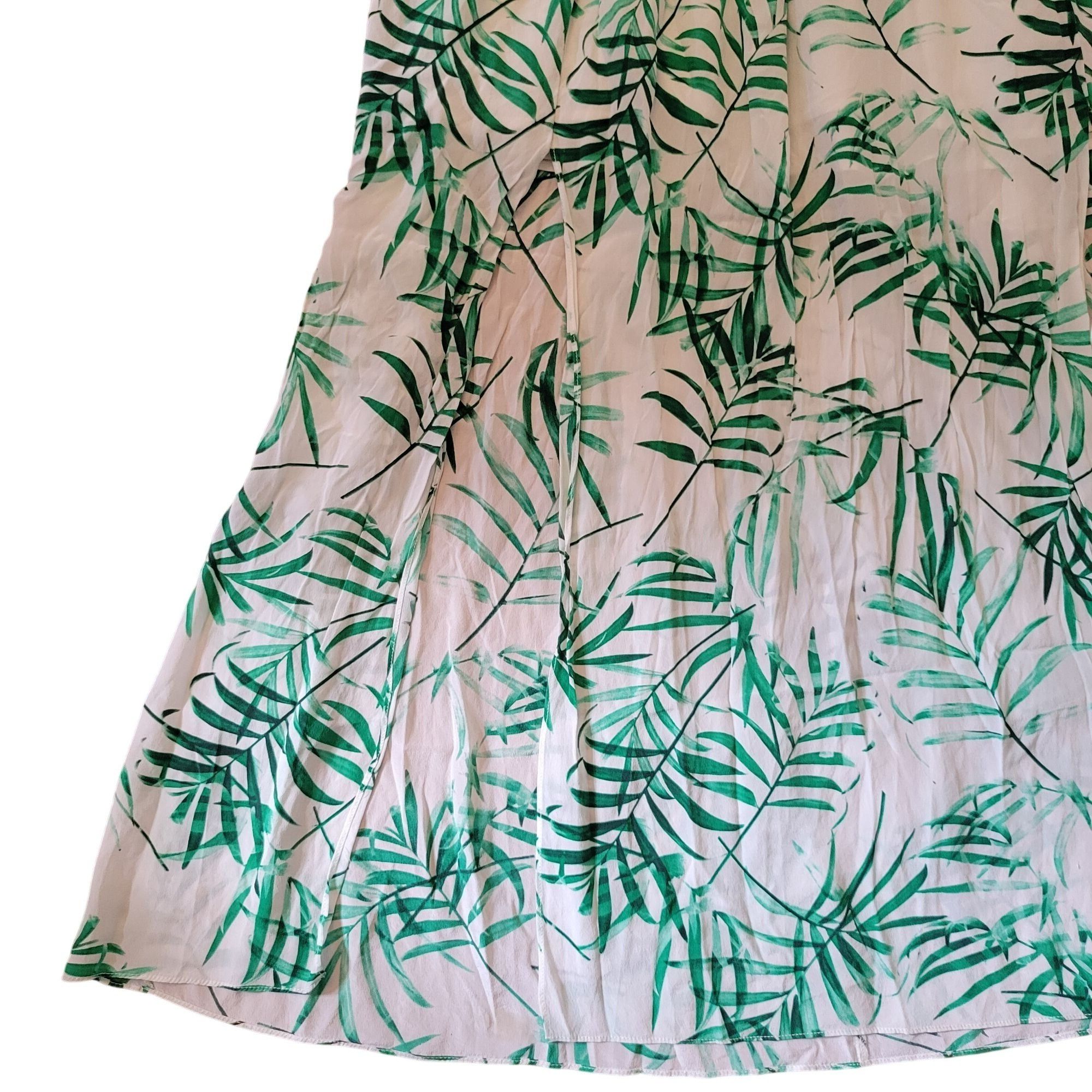 Amanda Uprichard Amanda Uprichard S Silk Green Palm Leaf Print RIO Maxi Halte Size S / US 4 / IT 40 - 12 Thumbnail