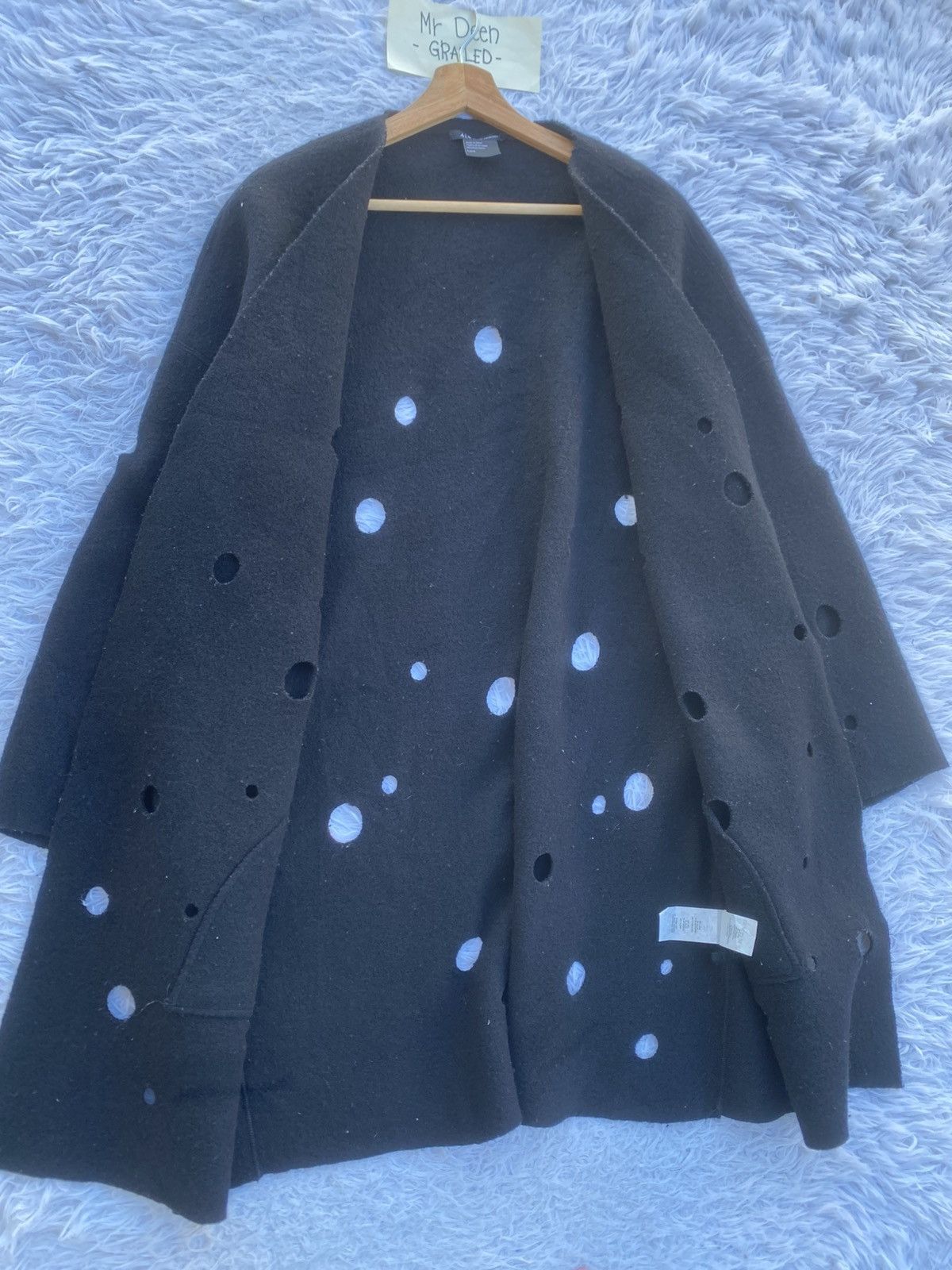 Armani Exchange Rare Armani Exchange Winter Wool Distressed Hole Jacket Size US L / EU 52-54 / 3 - 13 Thumbnail