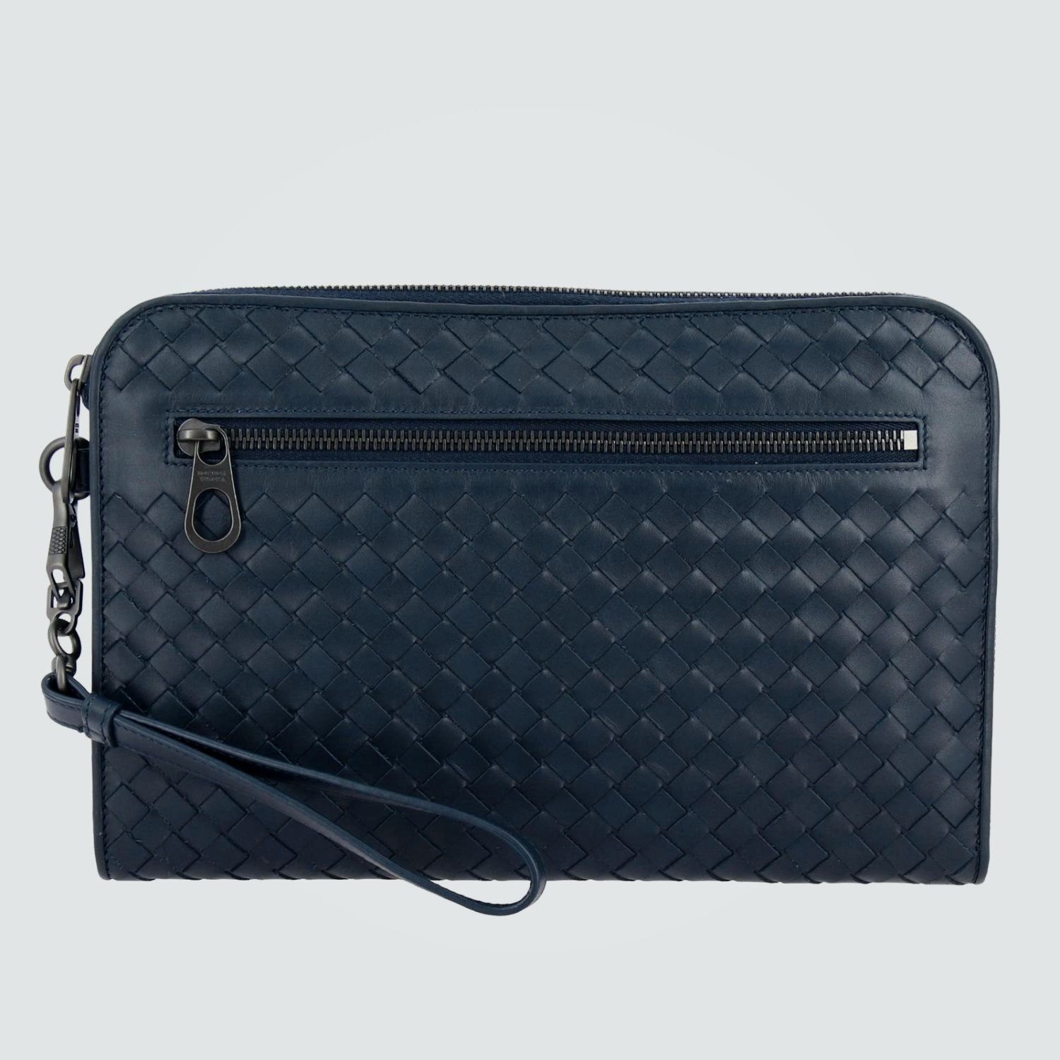 Bottega Veneta BOTTEGA VENETA blue intrecciato leather clutch document bag Size ONE SIZE - 1 Thumbnail
