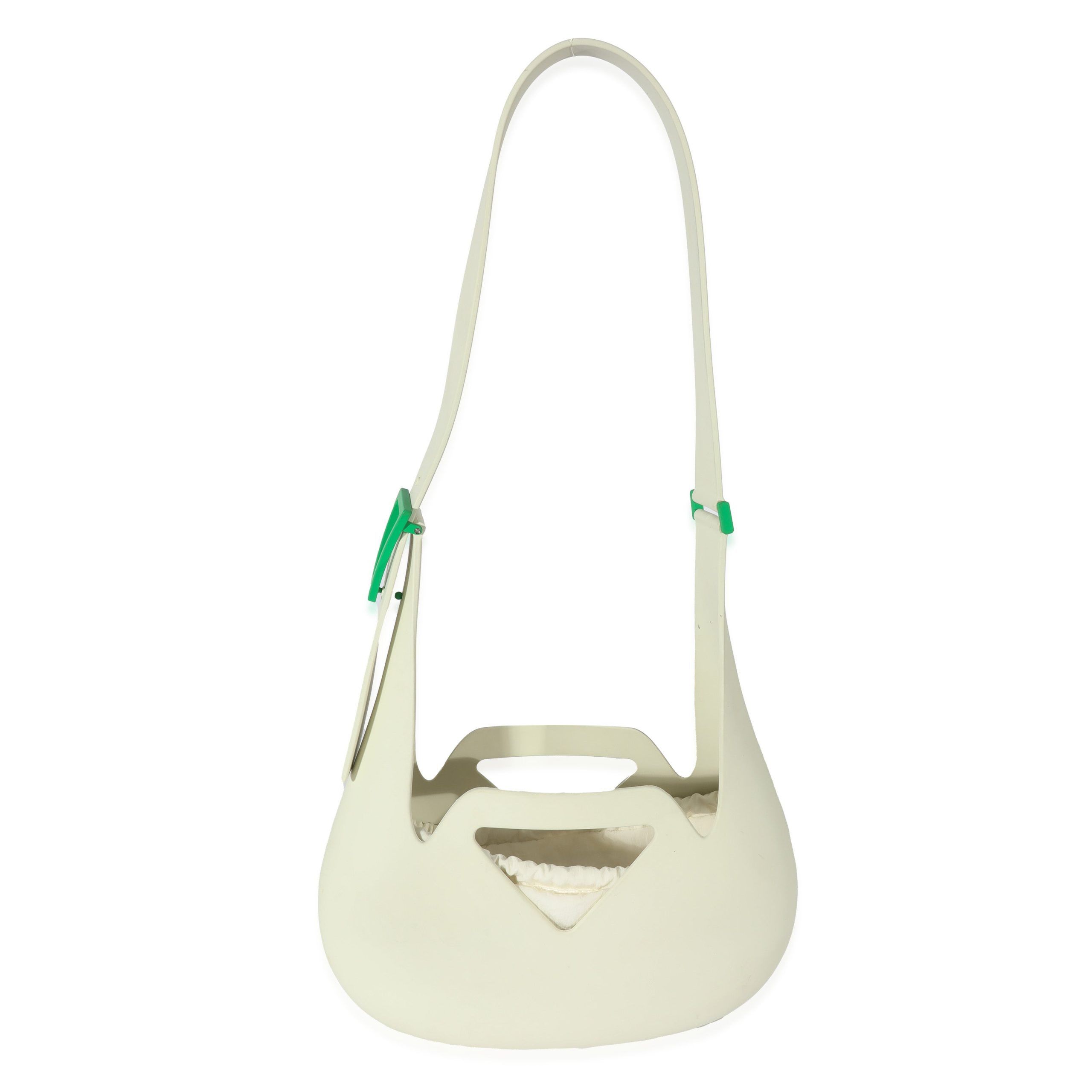 image of Bottega Veneta White Rubber Small Punch Bag, Women's